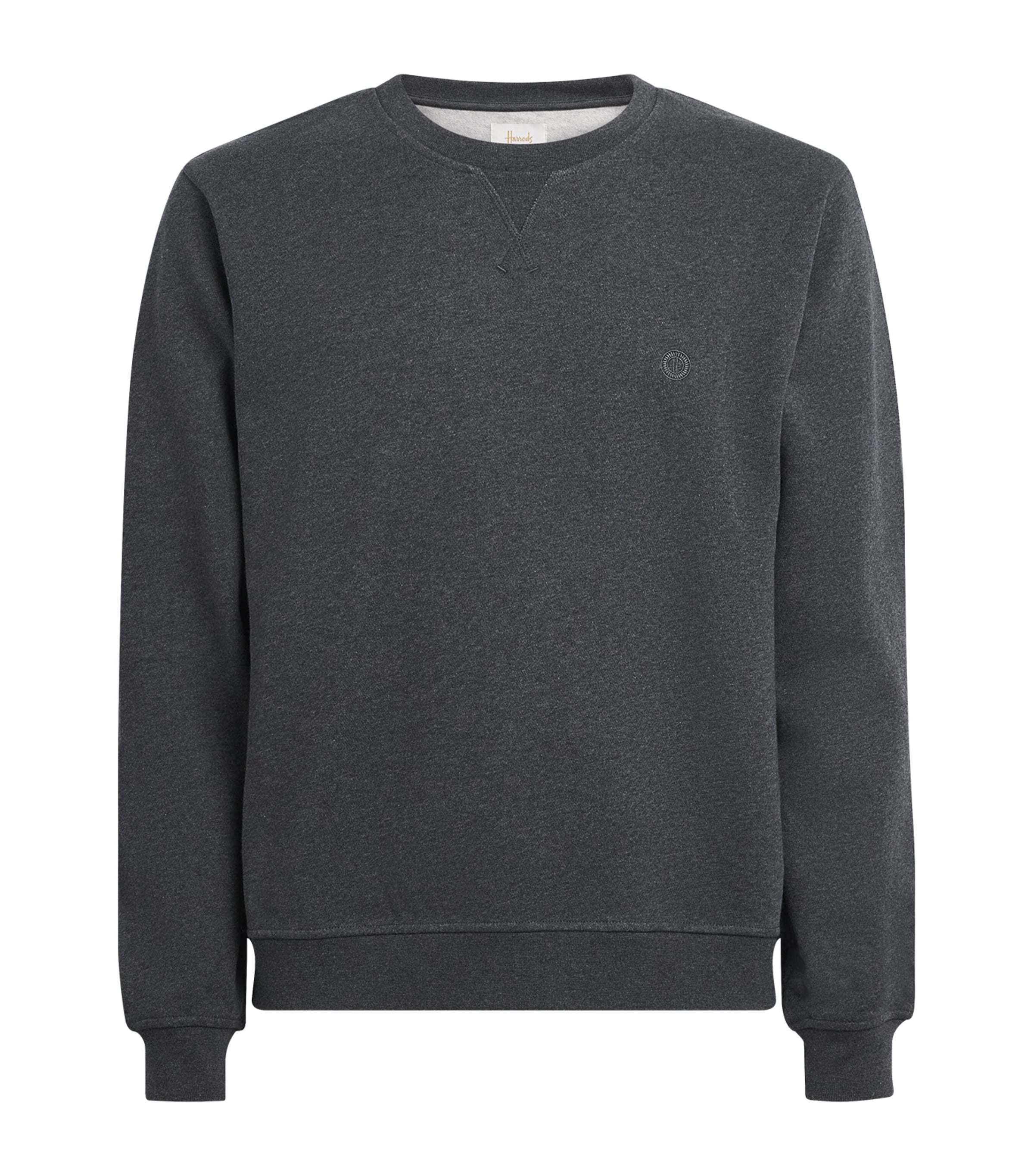 Harrods Mens Cotton Jersey Logo Sweatshirt Grey Image 1