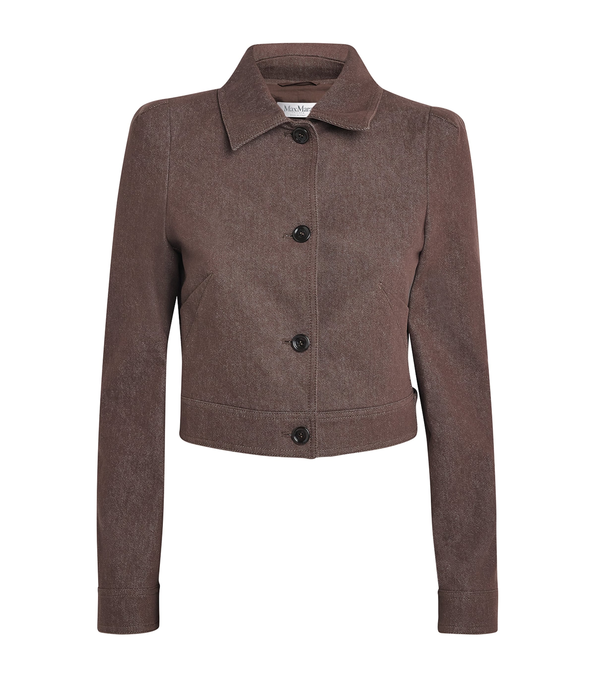 Max Mara Belted Jacket With Buttoned Cuffs And Epaulettes In Brown