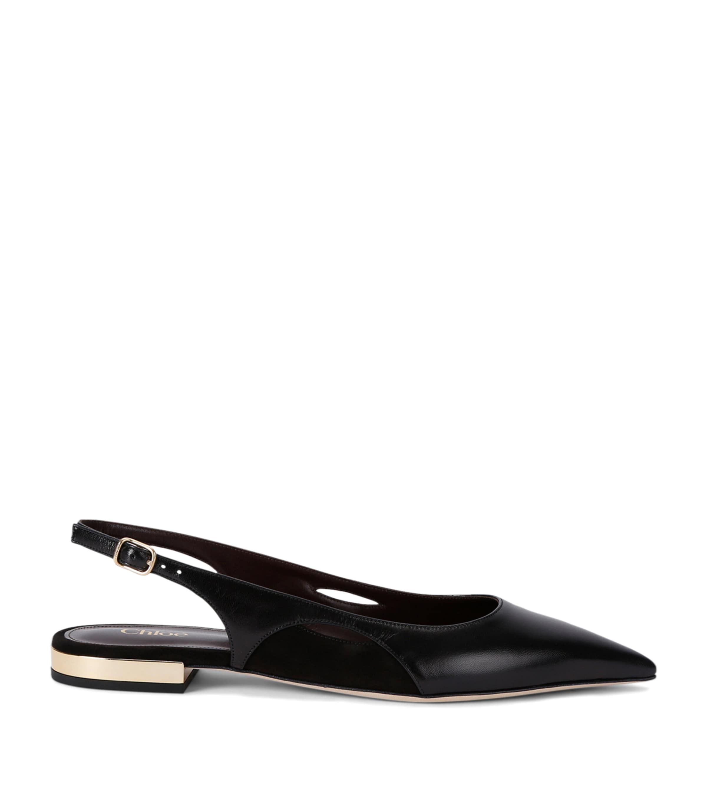 Chloé Leather Saada Slingback Flats Black Image 1