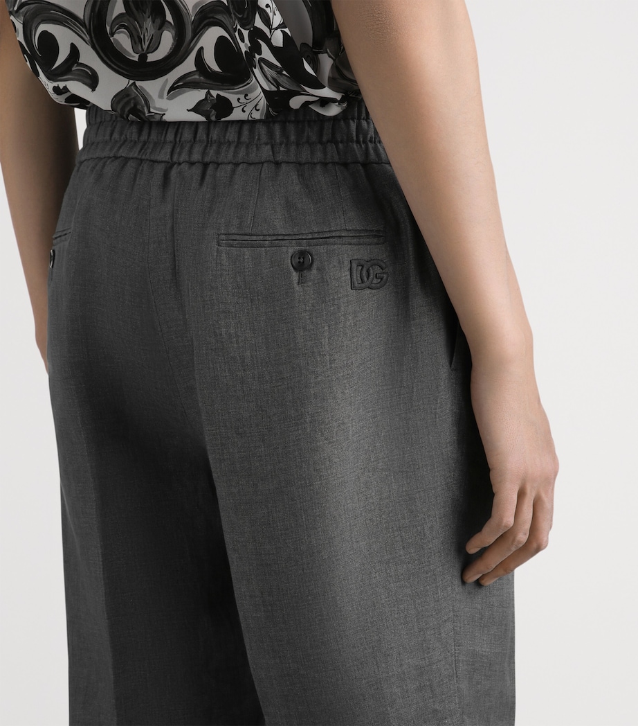 Linen Tailored Joggers N0701-LIGHT GREY 7 Image 6