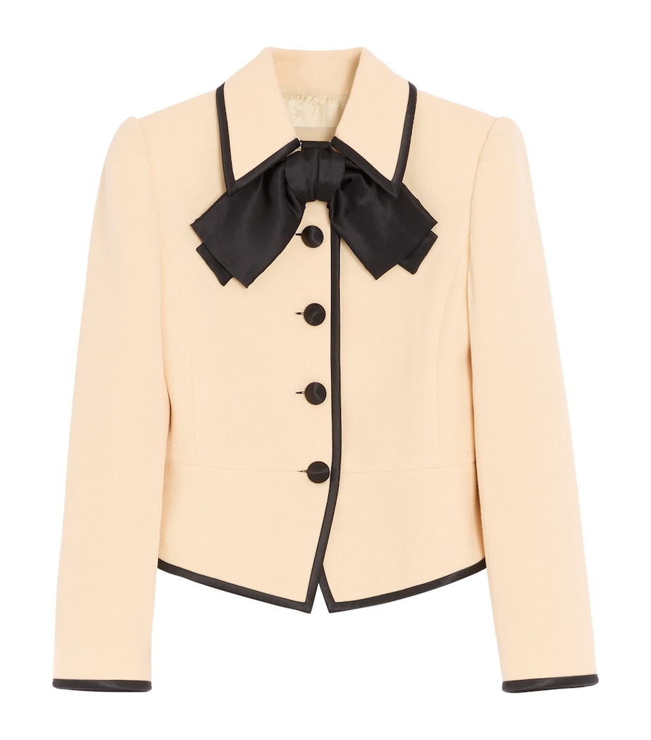Valentino Womens Virgin Wool Bow-Tie Jacket Image 1