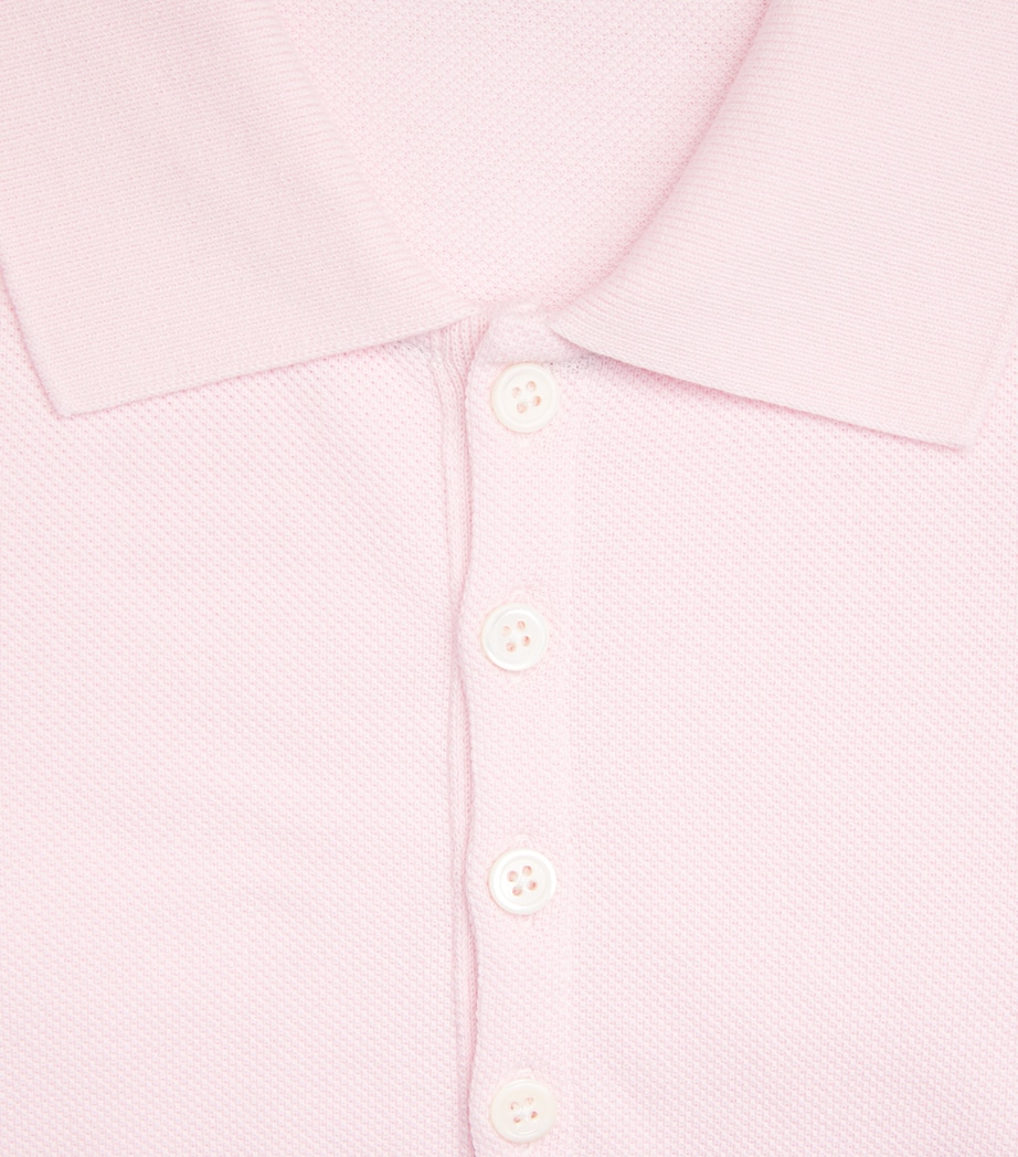 Cotton Appliqué Polo Shirt LT PINK Image 5