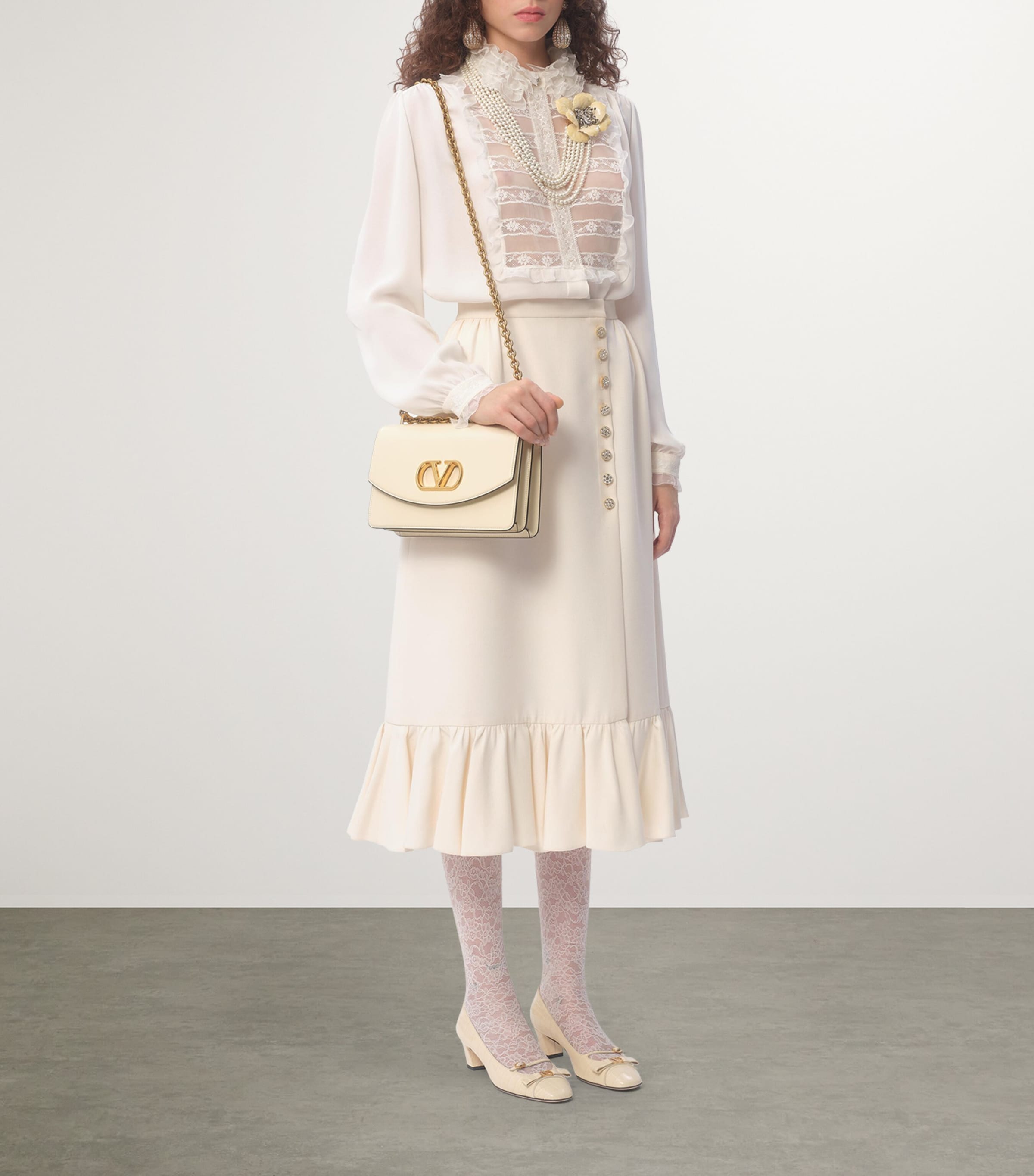 Virgin Wool-Silk Midi Skirt A03 Image 6