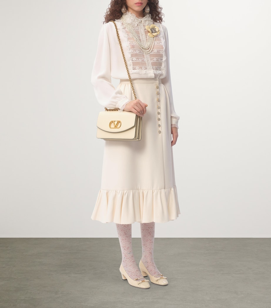 Virgin Wool-Silk Midi Skirt A03 Image 6