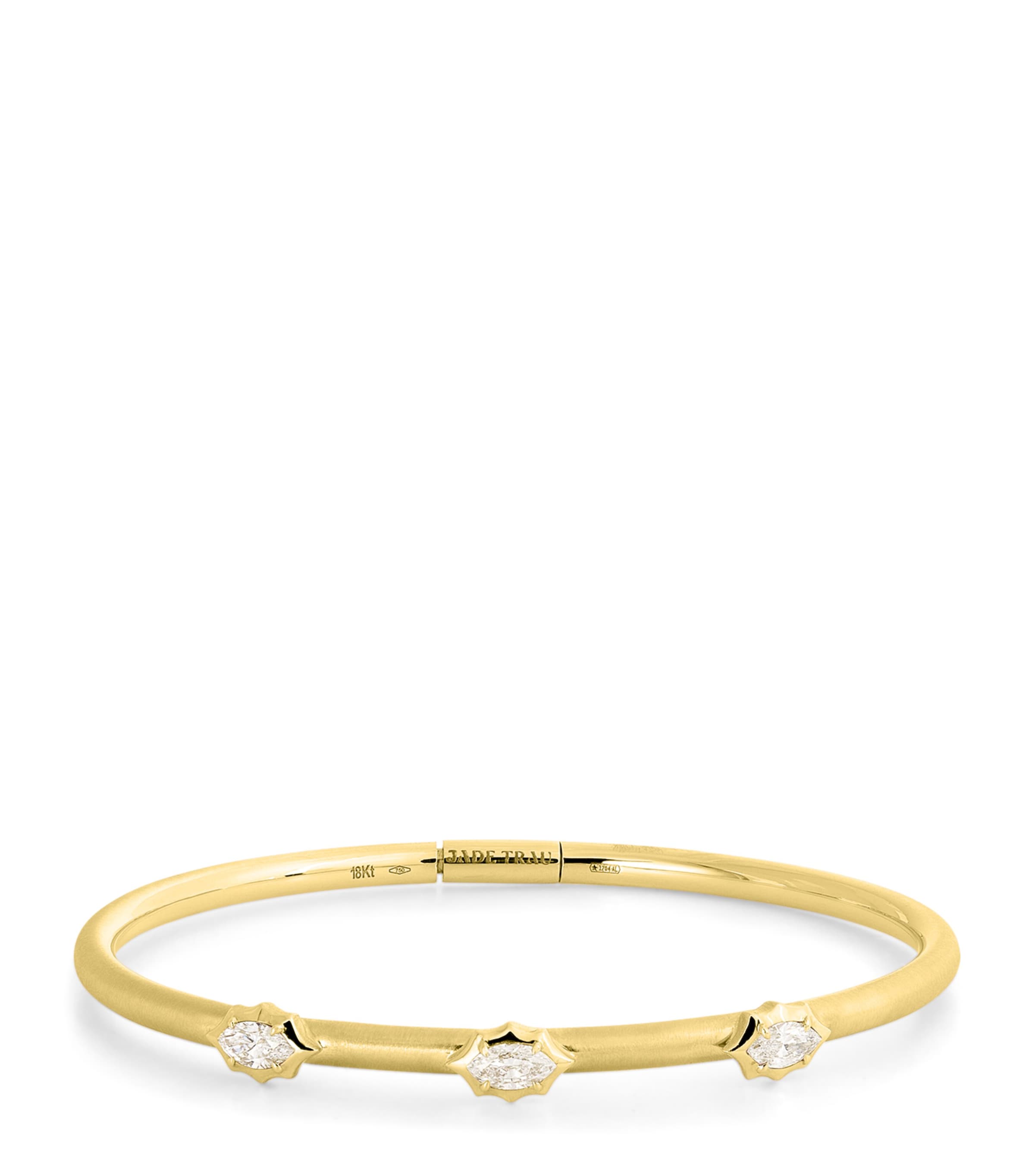 Jade Trau Small Yellow Gold And Diamond Plié Maverick Station Bangle In Gold