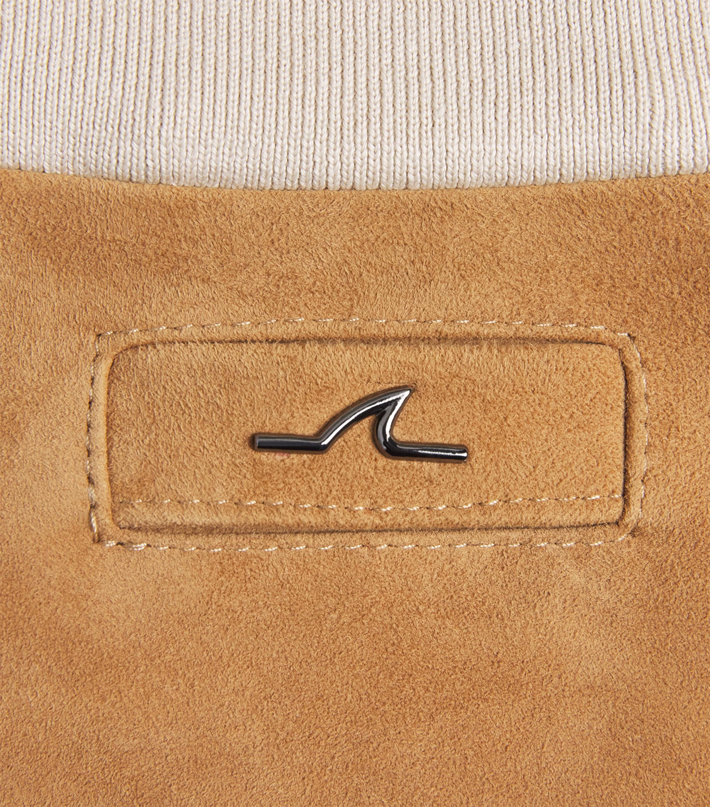 Paul & Shark Mens Aqualeather Bomber Jacket Brown Image 6
