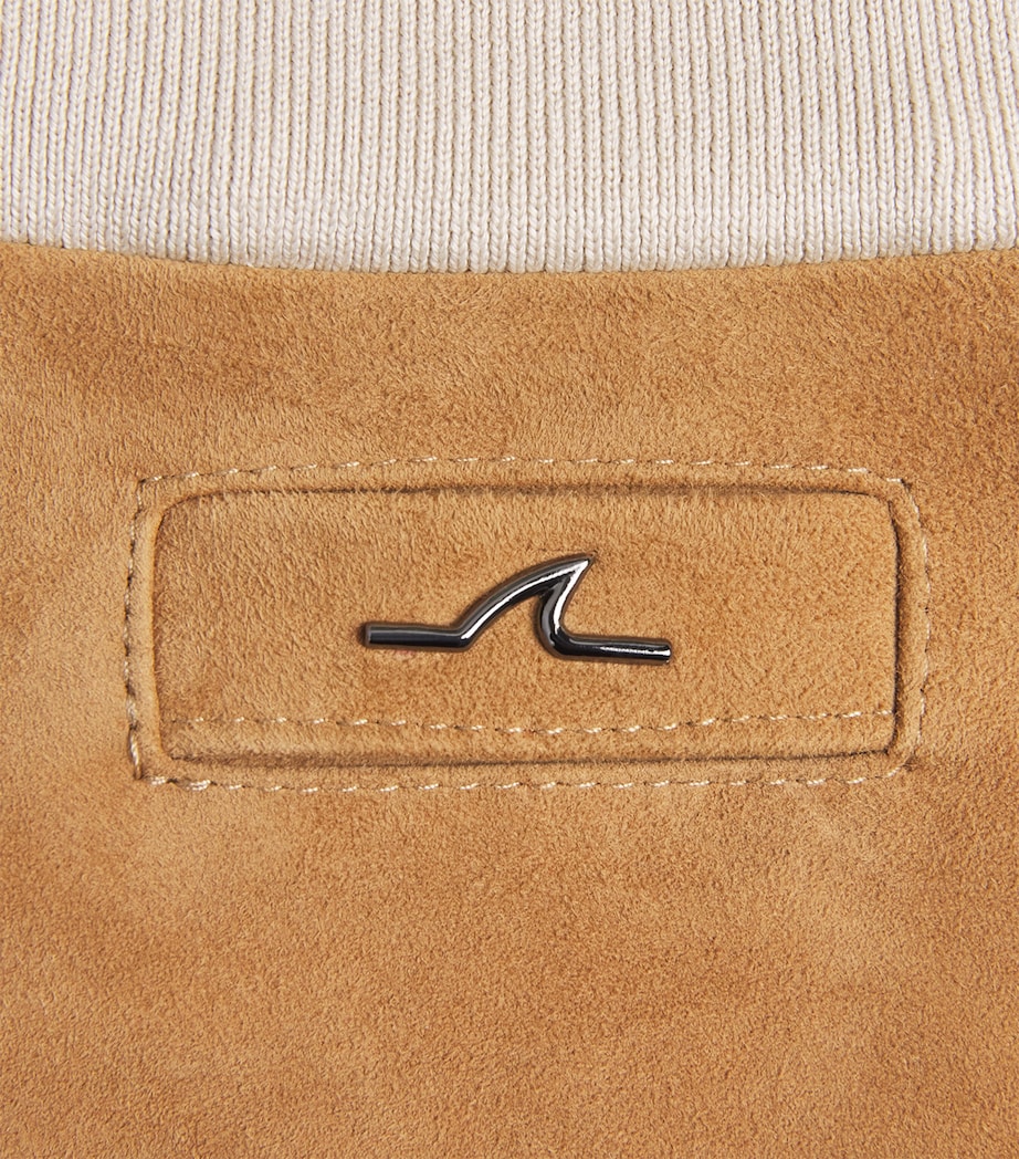 Paul & Shark Mens Aqualeather Bomber Jacket Brown Image 6