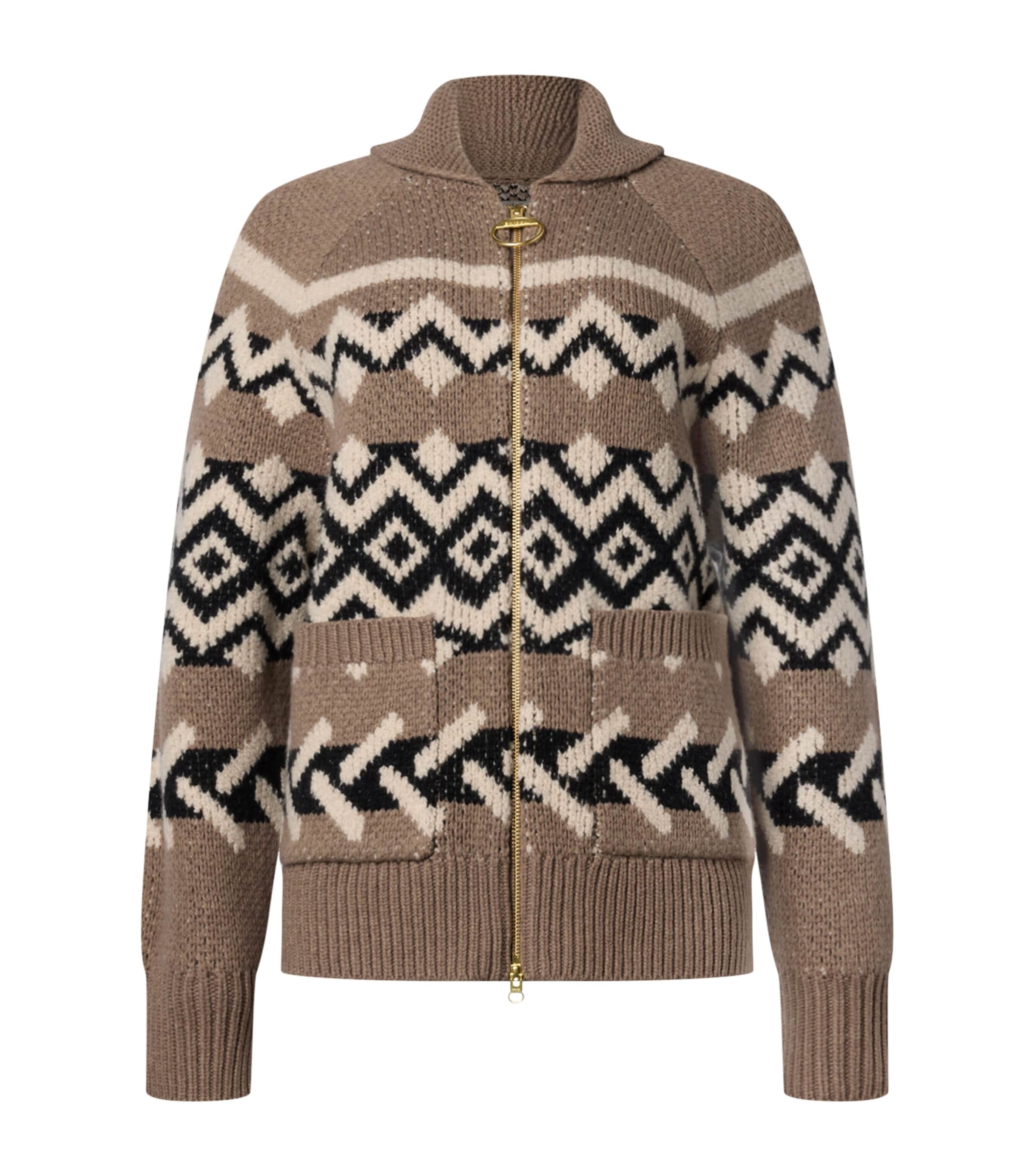Barbour Klara Zip-up Cardigan In Brown