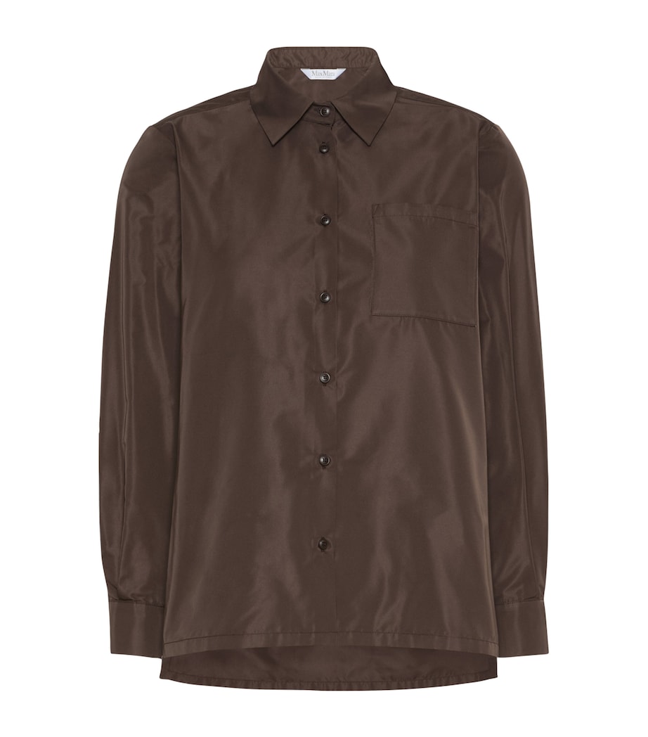 Max Mara Womens Satin Shirt Dark Brown Image 1