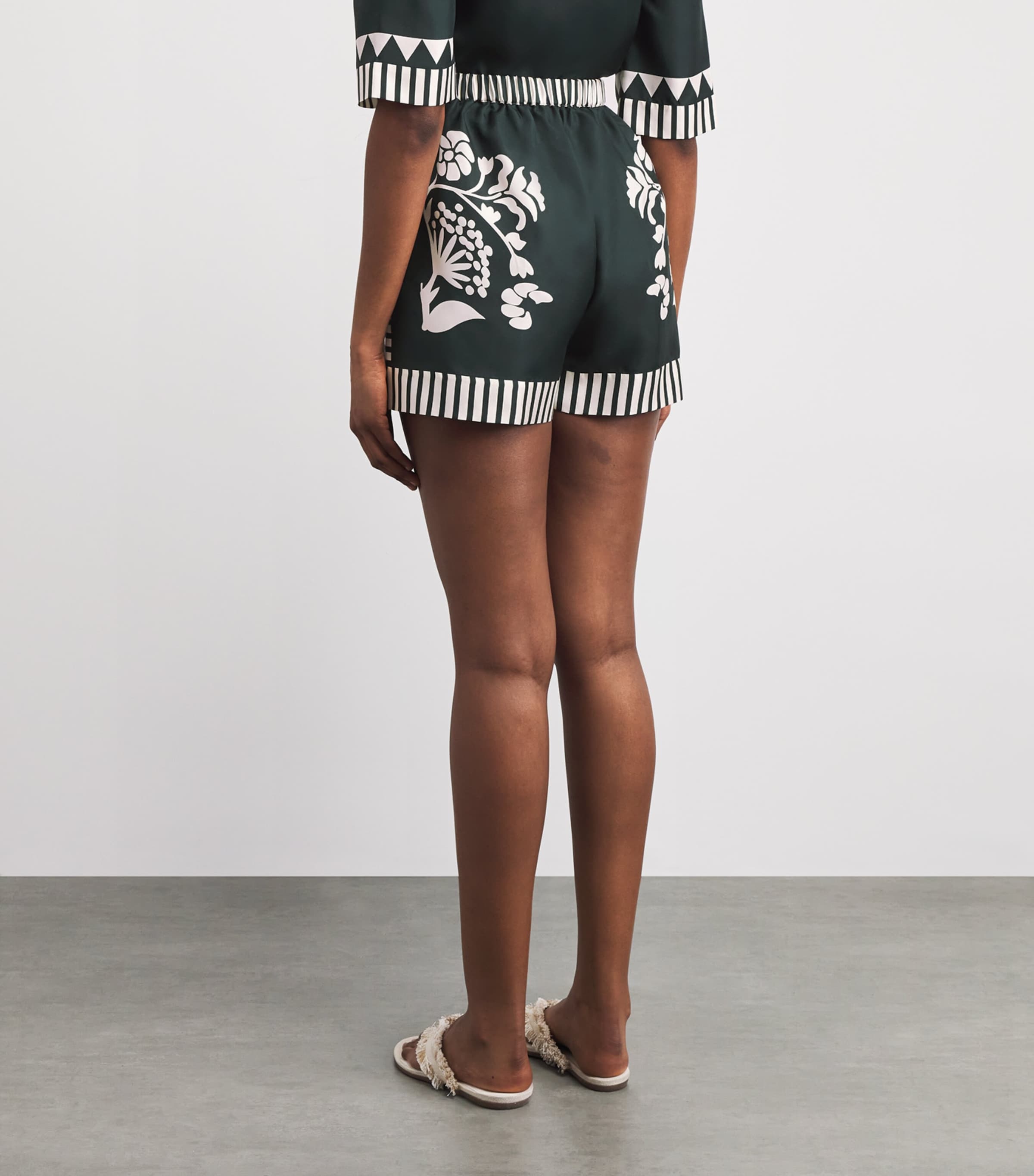 Eres Womens Silk Floral Arjun Shorts Scarabee/pan Image 5