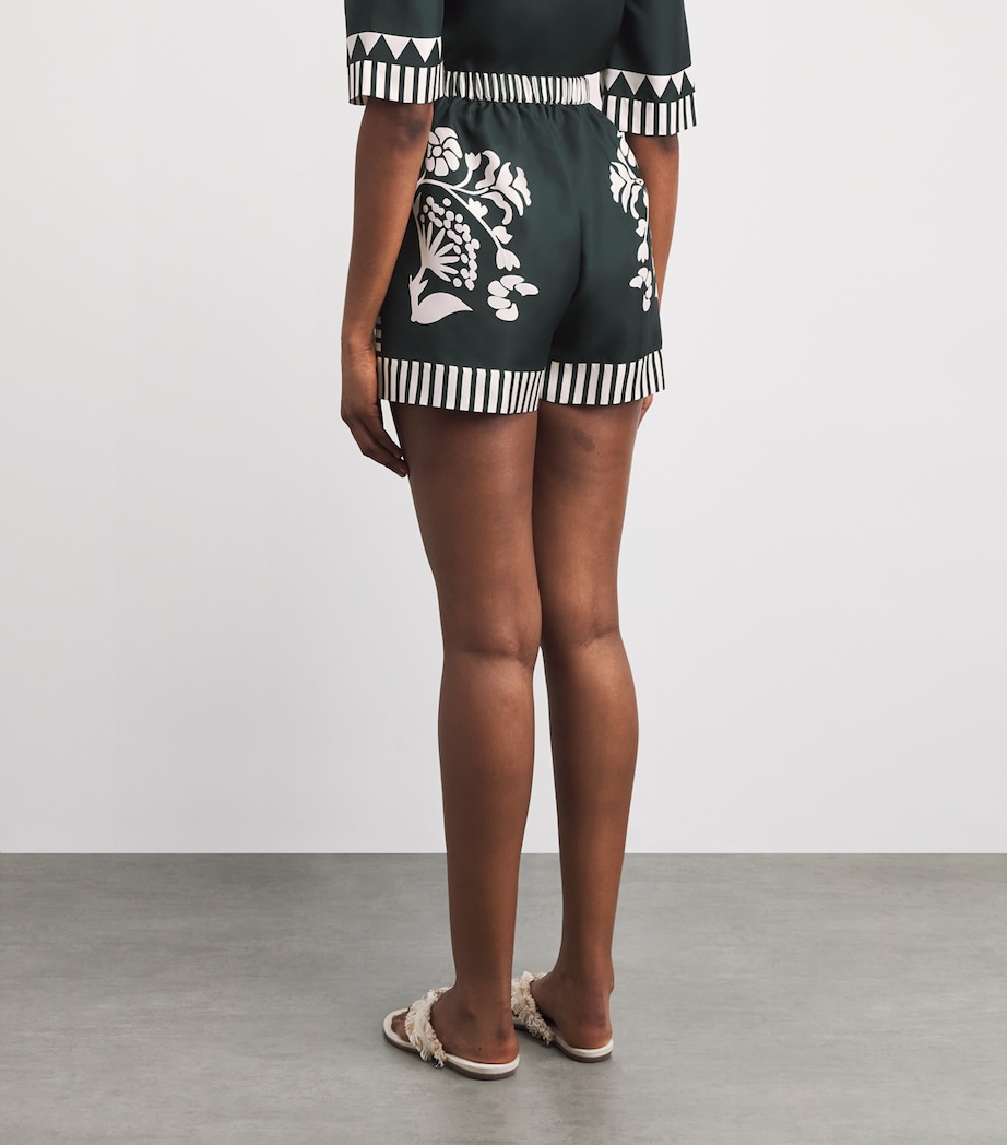Eres Womens Silk Floral Arjun Shorts Scarabee/pan Image 5