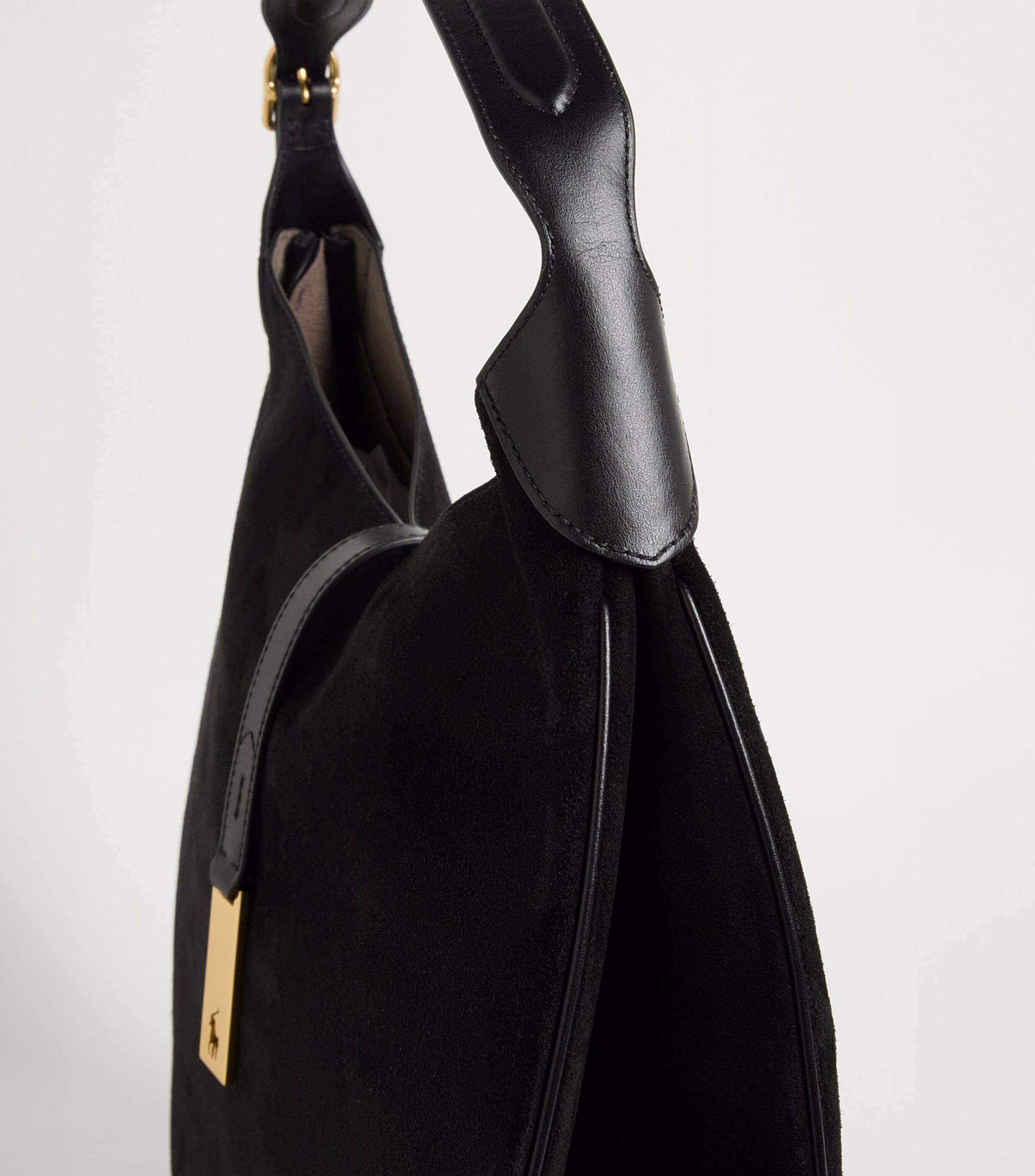 Medium Suede ID Shoulder Bag BLACK/G L Image 4