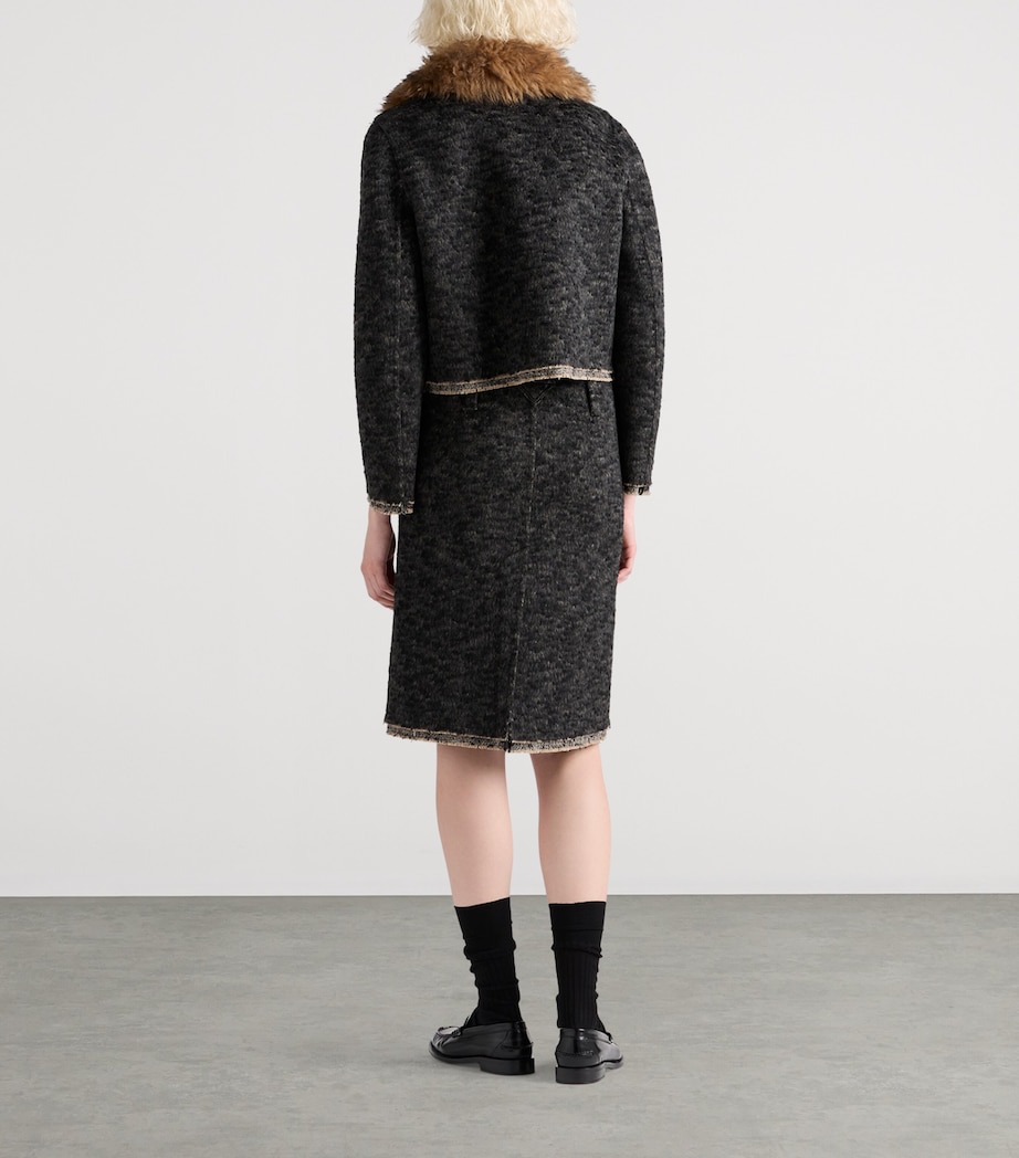 Wool-Blend Double Tweed Jacket F0308 Image 5