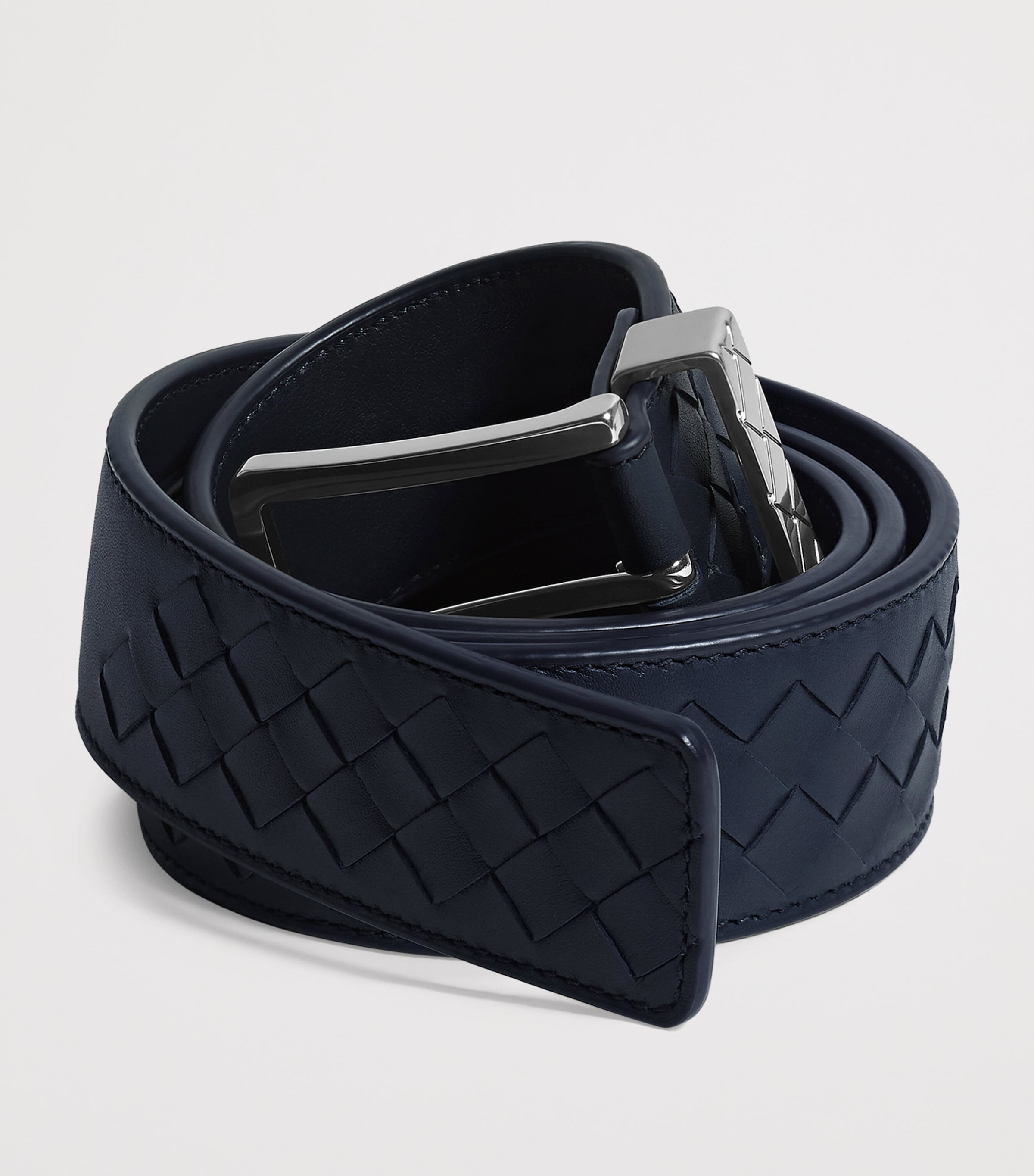 Bottega Veneta Leather Intrecciato Loop Belt Image 3