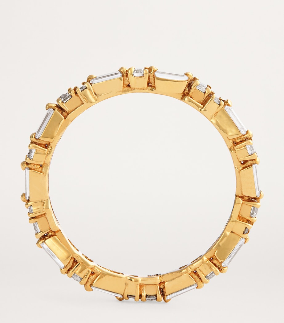 Yellow Gold and Diamond Thin Mix Eternity Ring 18K YG/WD Image 3