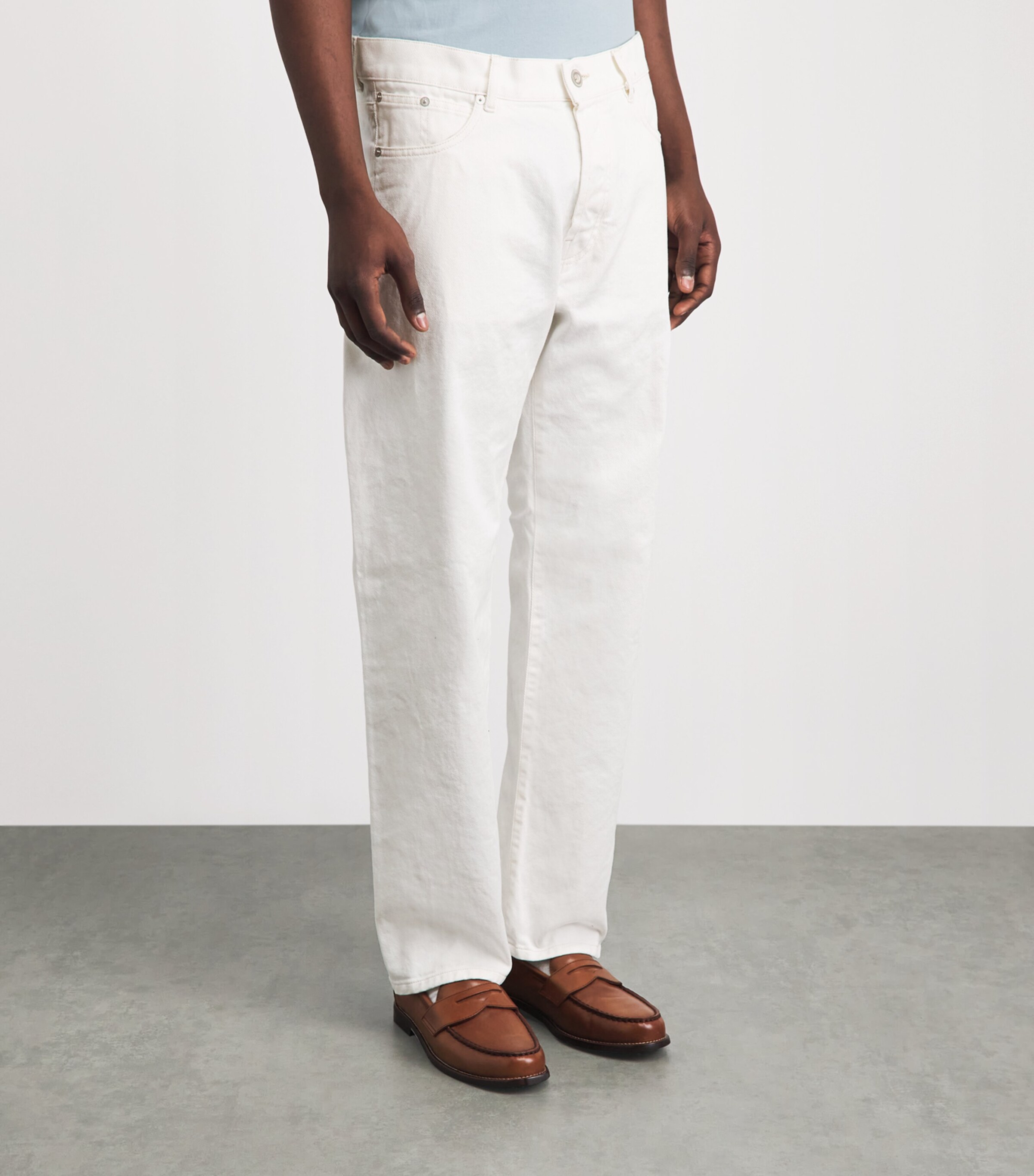 C.P. Company Mens Mid-Rise Straight Jeans Gauze White Image 4
