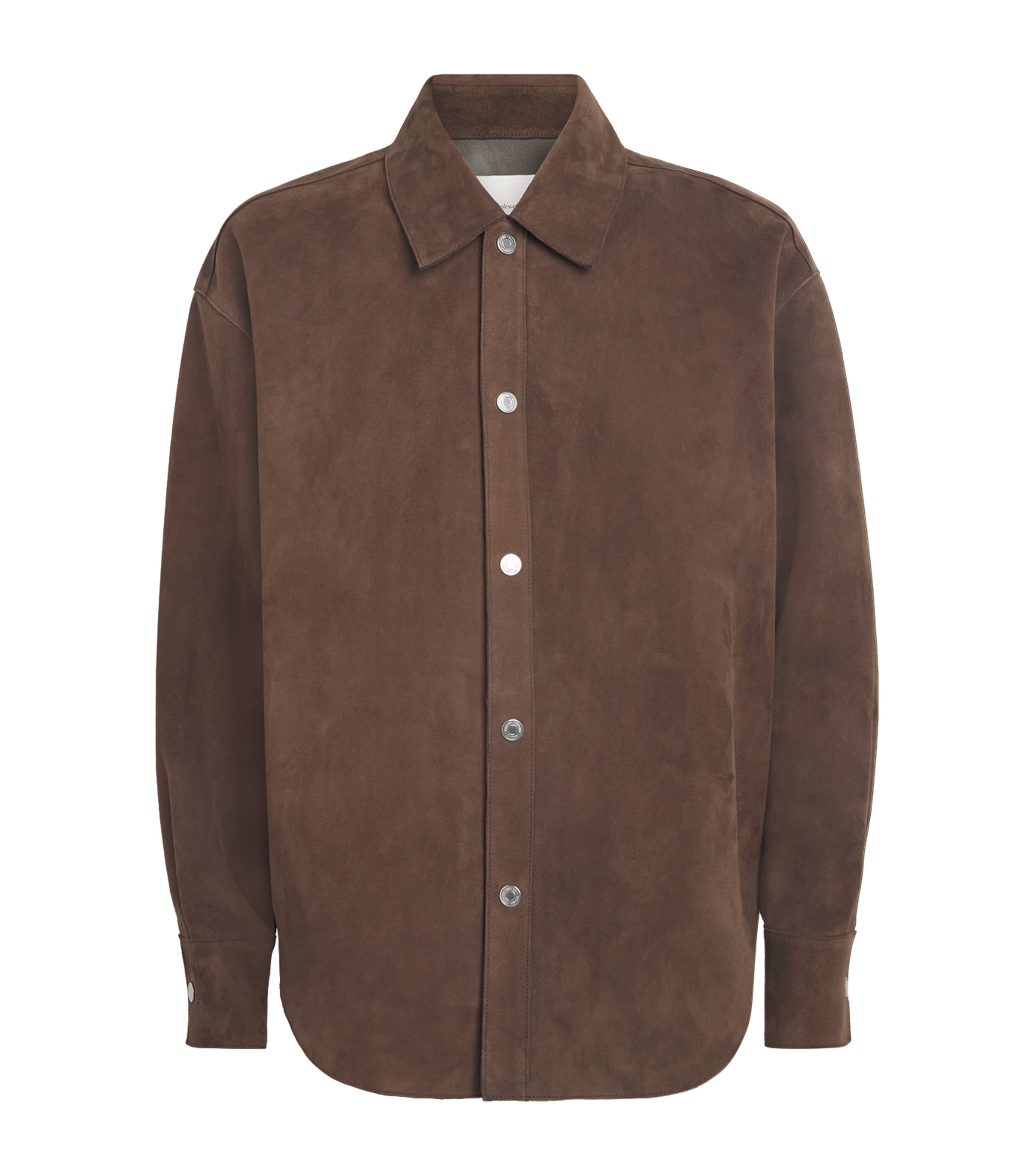 AMI Paris Mens Suede Overshirt Chocolat Image 1