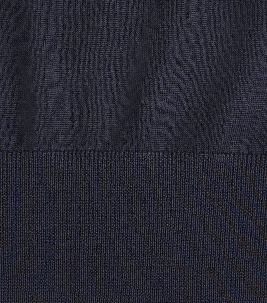Lardini Mens Virgin Wool Knitted T-Shirt Navy Image 6