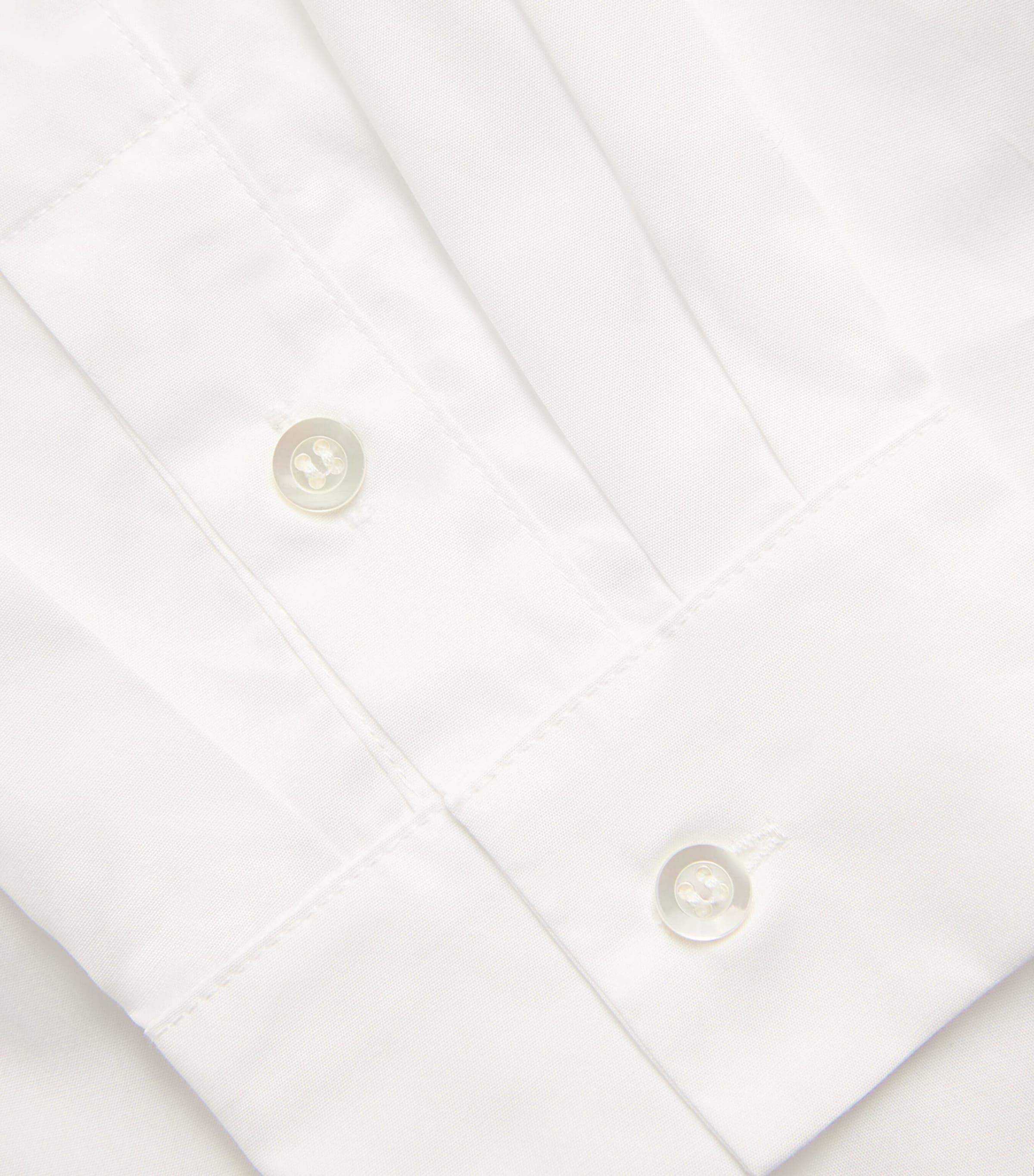 Cotton Slim Shirt with Collar WHITE Image 5