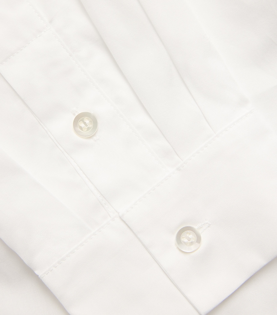 Cotton Slim Shirt with Collar WHITE Image 5
