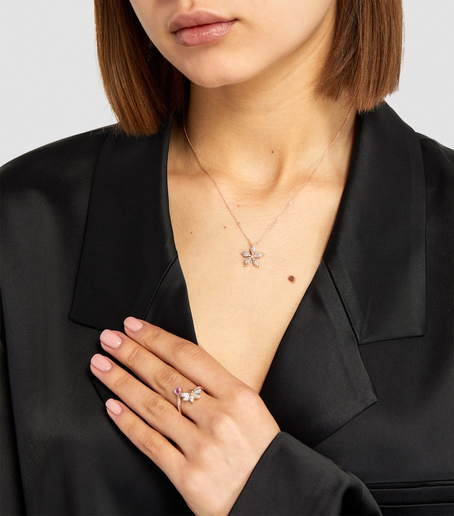 Rose Gold and Diamond Apple Seed Necklace ROSE GOLD Image 3