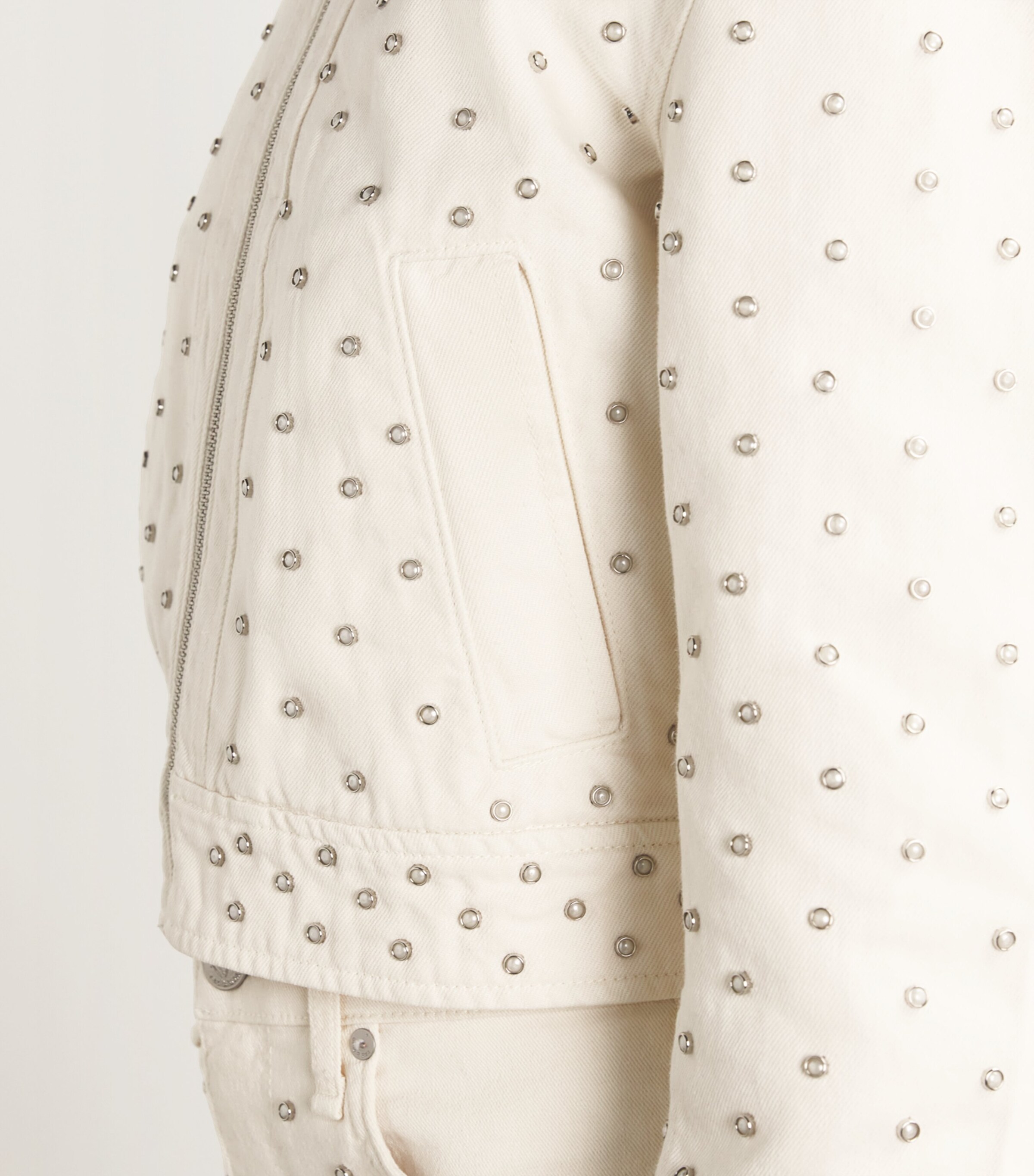 Studded Anya Denim Jacket ECRUPEARL Image 6