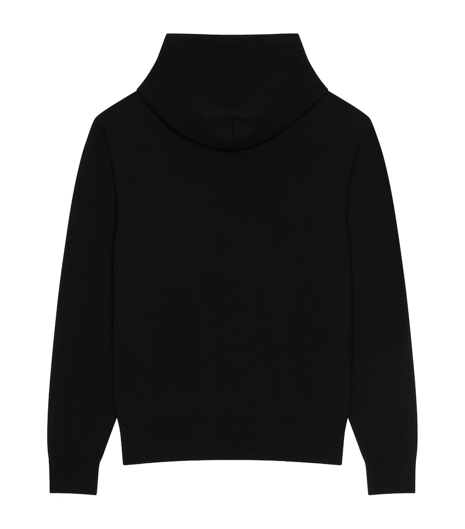 Wool-Cashmere Logo Hoodie BLACK Image 2
