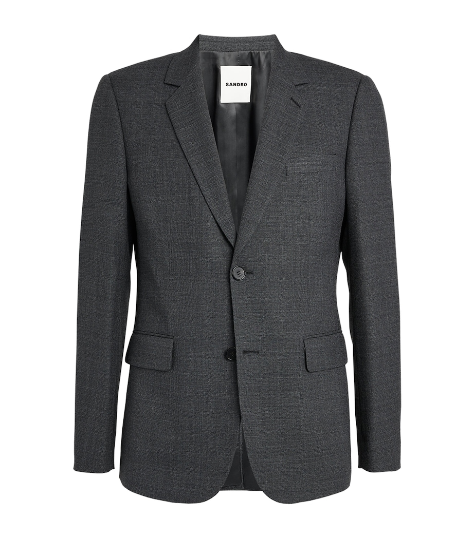 Sandro Paris Mens Wool Suit Jacket White Image 1