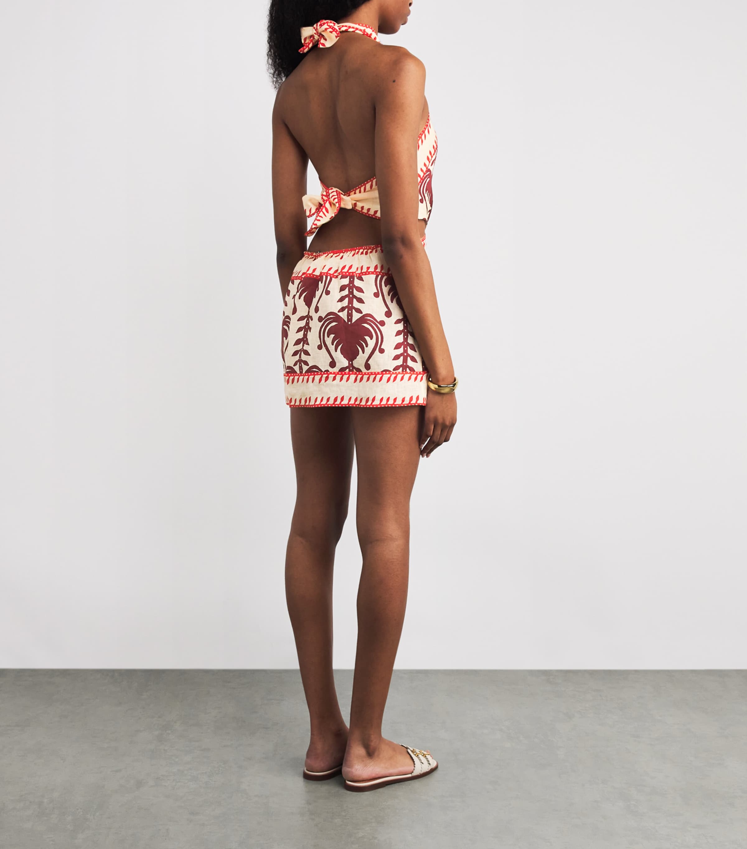 Linen Tide Strength Mini Dress MARSALA/ECRU Image 3