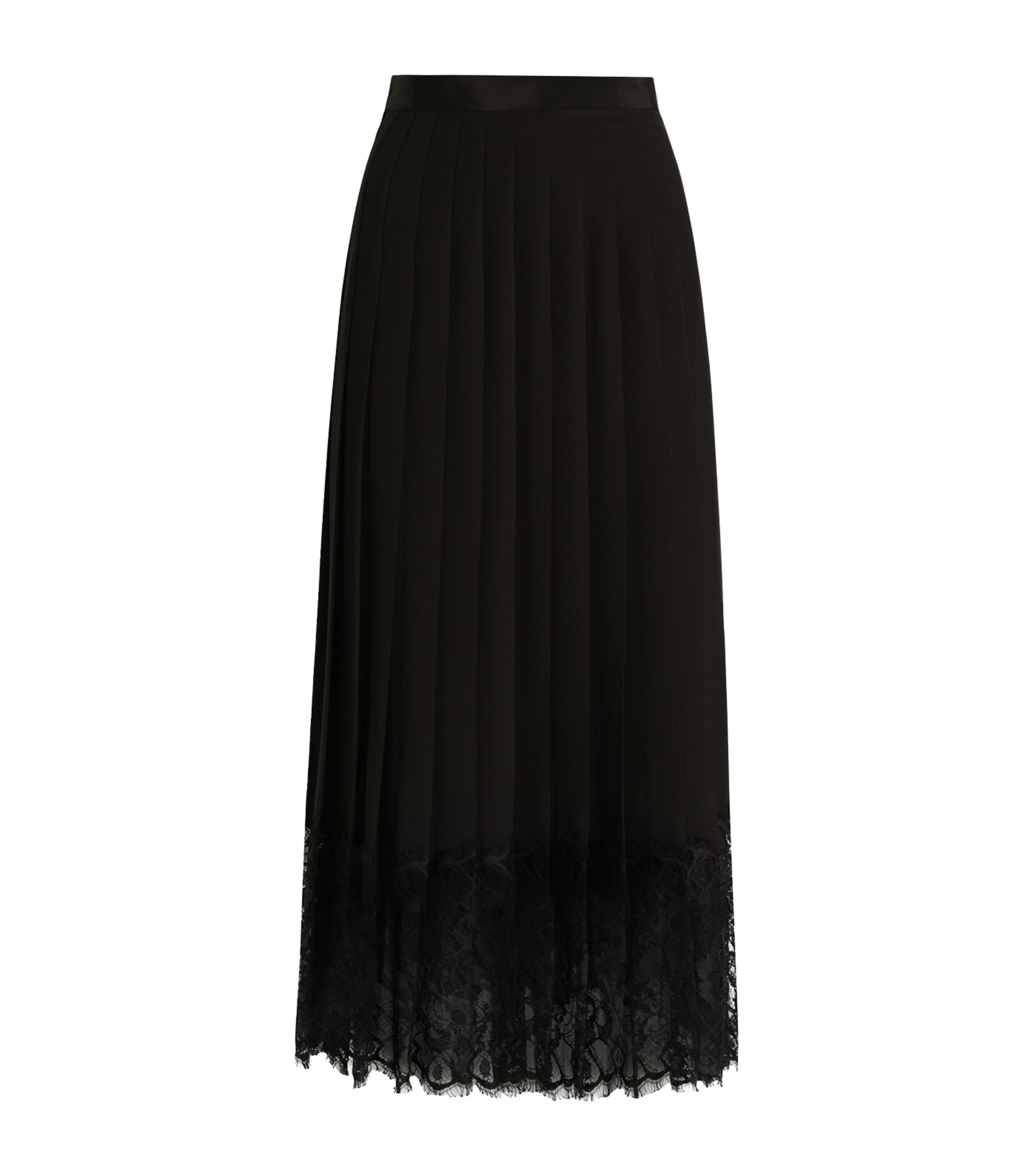 Pleated Midi Skirt N0000-BLACK Image 1