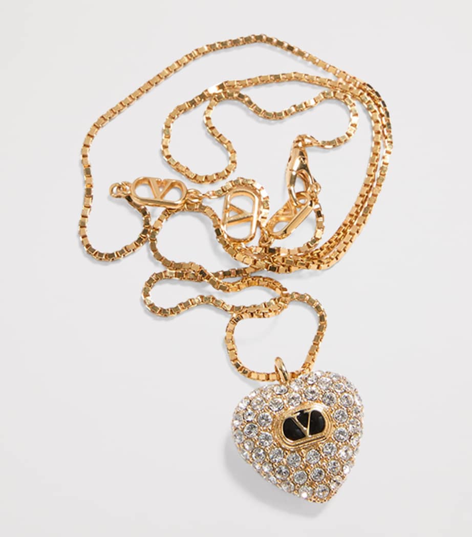 Enamel and Crystal Heart Necklace RG5 Image 2