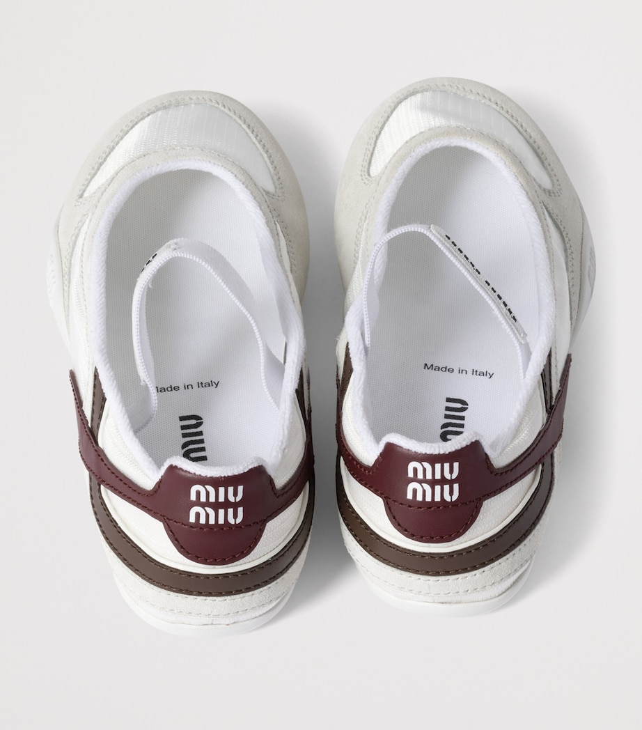 Fabric and Suede Gymnasium Ballet Flats F0X97 Image 3