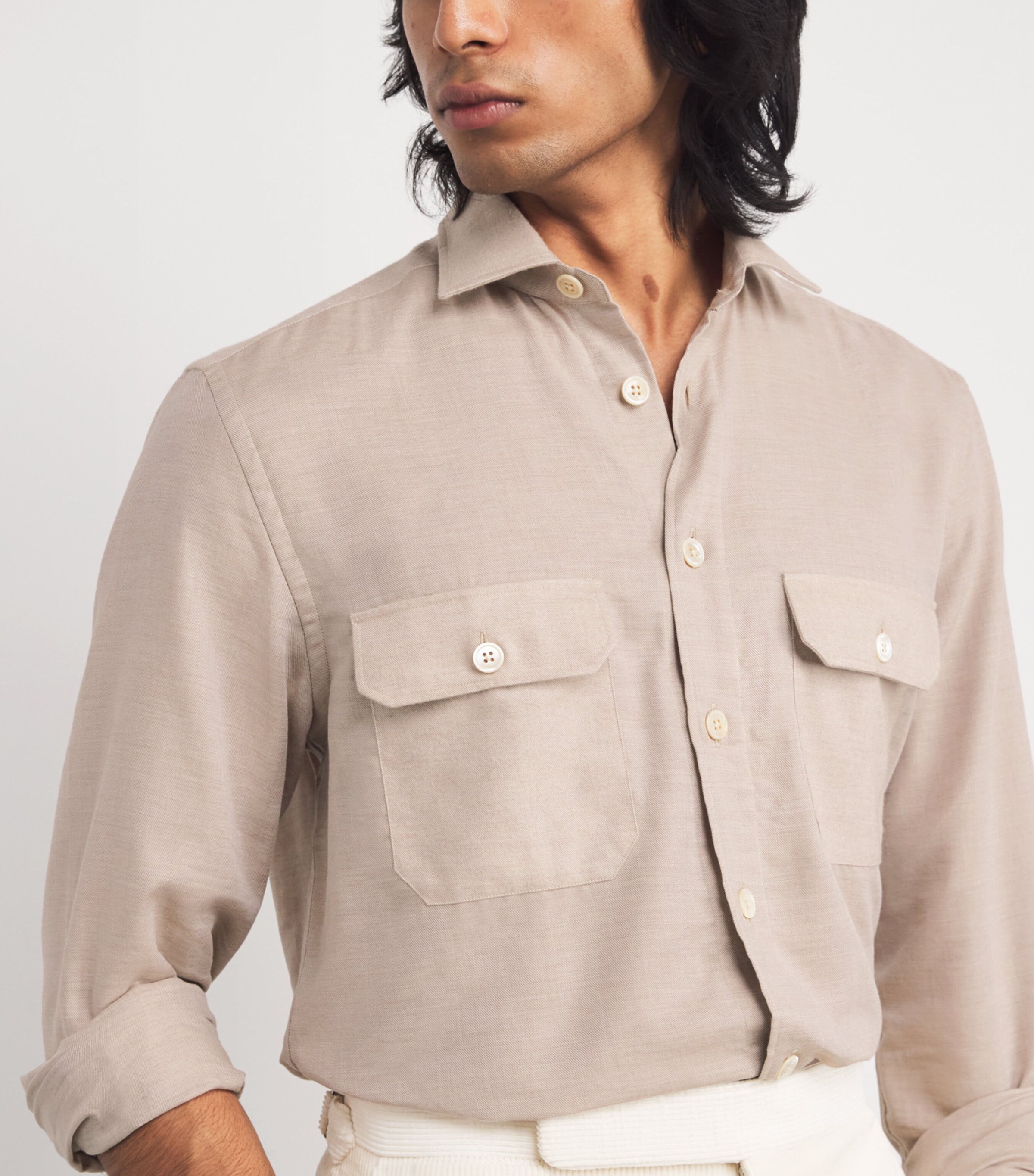 Cotton-Cashmere Shirt NATURAL / BEIGE 035 Image 6