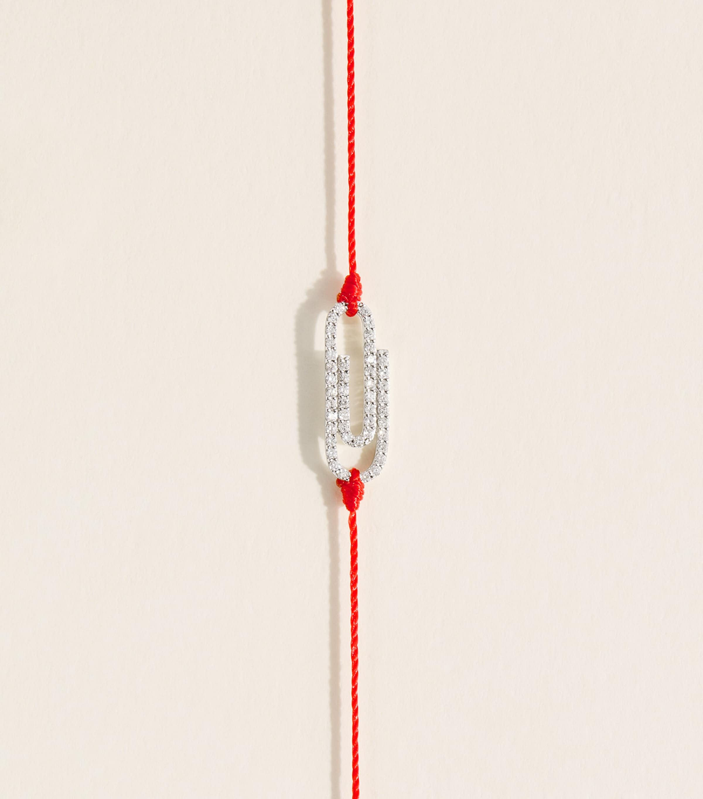 Redline White Gold and Diamond Trombone Bracelet Red Image 4