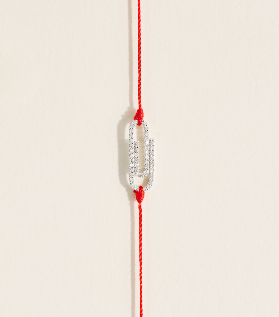 Redline White Gold and Diamond Trombone Bracelet Red Image 4