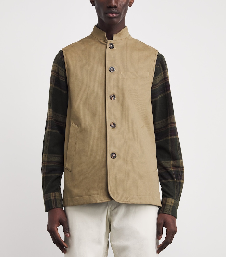 Cotton Orsett Gilet TAUPE Image 3