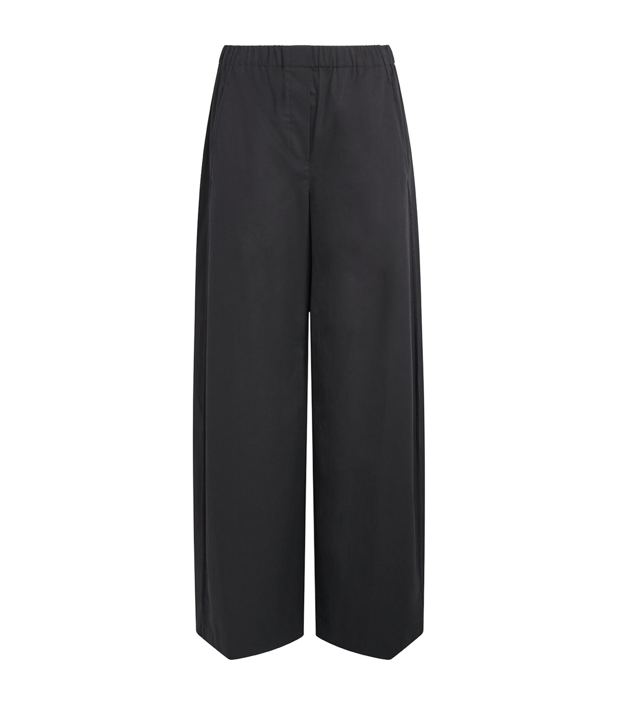 Theory Womens Cotton Parachute Wide-Leg Trousers Black Image 1