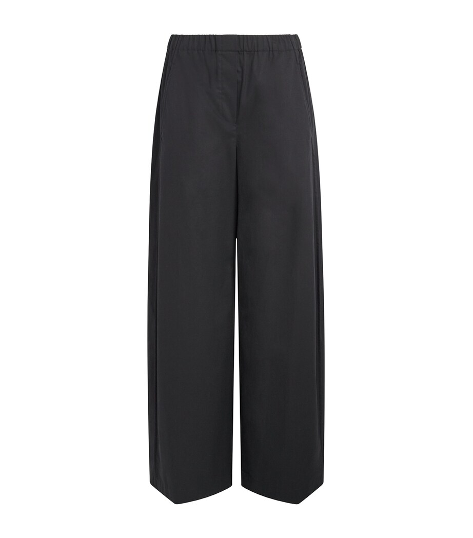 Theory Womens Cotton Parachute Wide-Leg Trousers Black Image 1