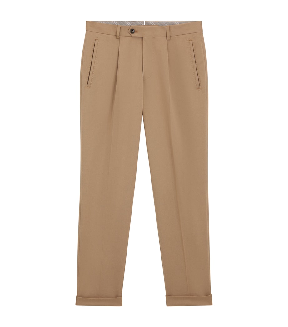 Cotton-Blend Tailored Trousers 215 Image 1