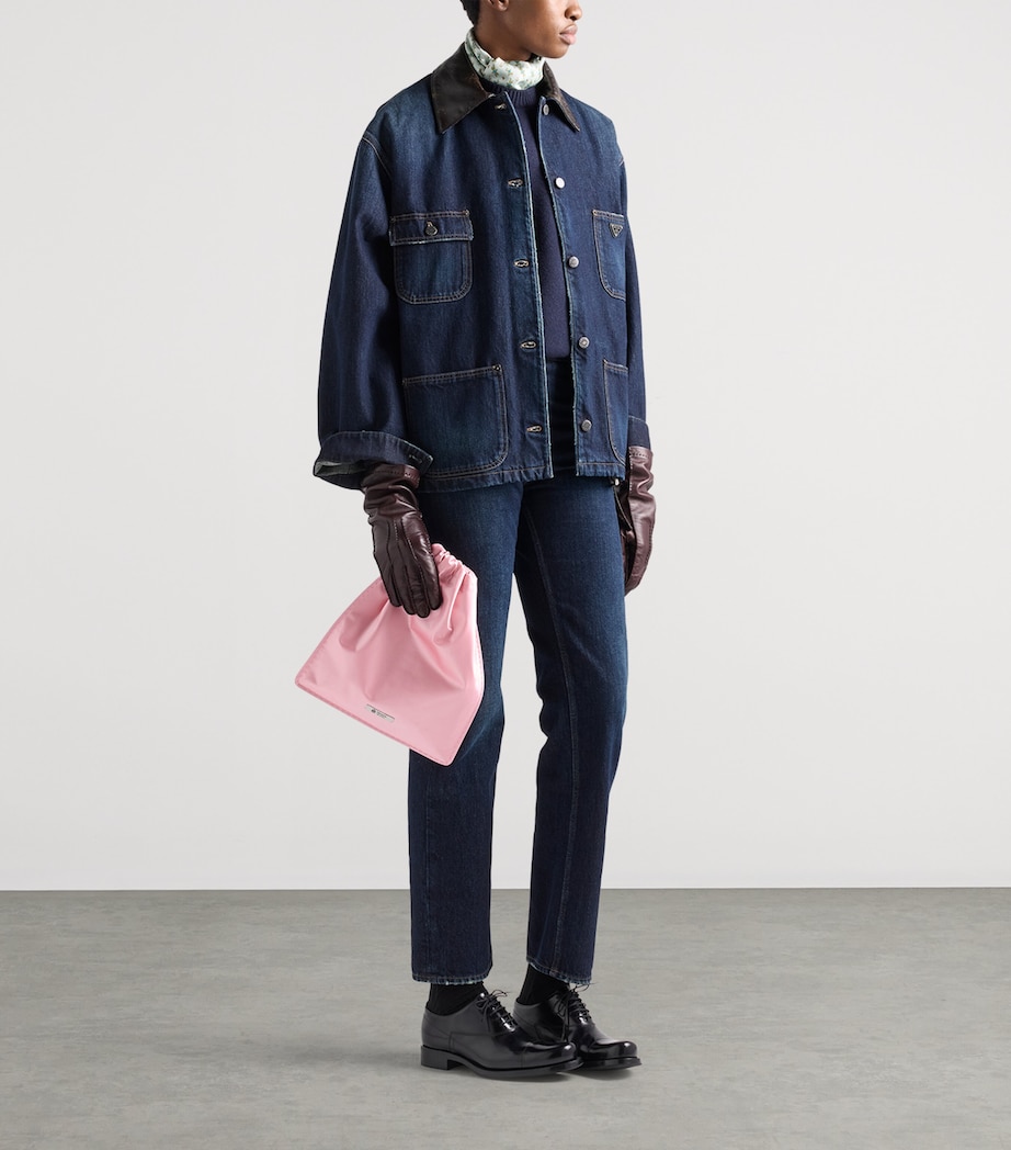 Prada Womens Denim Trucker Jacket Blue Image 2