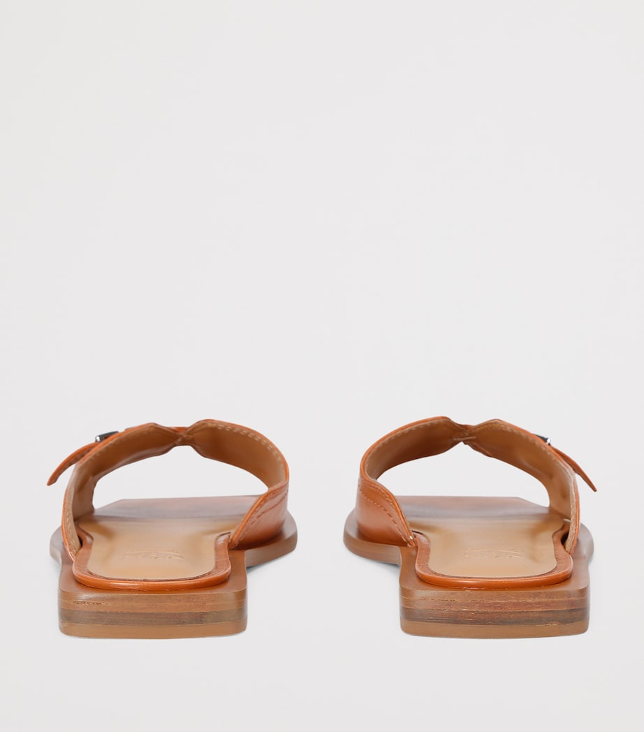 Vegan Leather Butterfly-Logo Sandals CAMEL Image 2