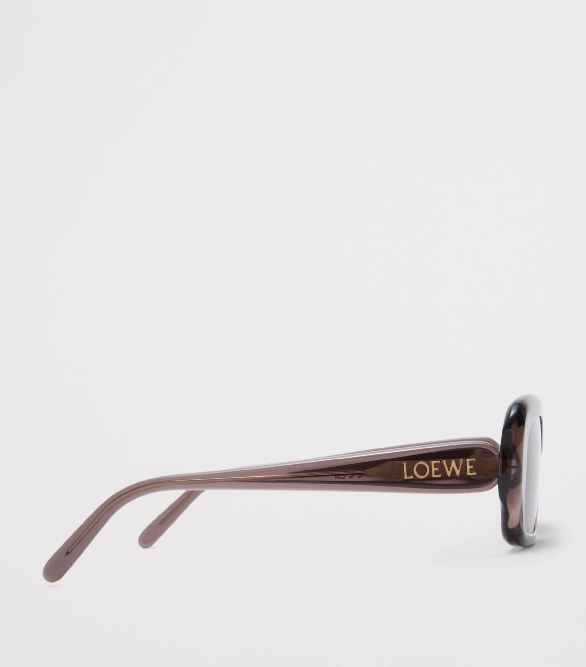Acetate Rectangular Slim Sunglasses TRANSPARENT BROWN Image 3