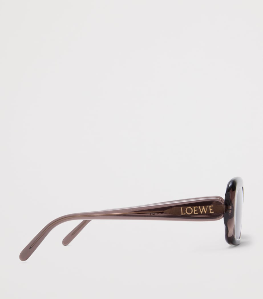 Acetate Rectangular Slim Sunglasses TRANSPARENT BROWN Image 3