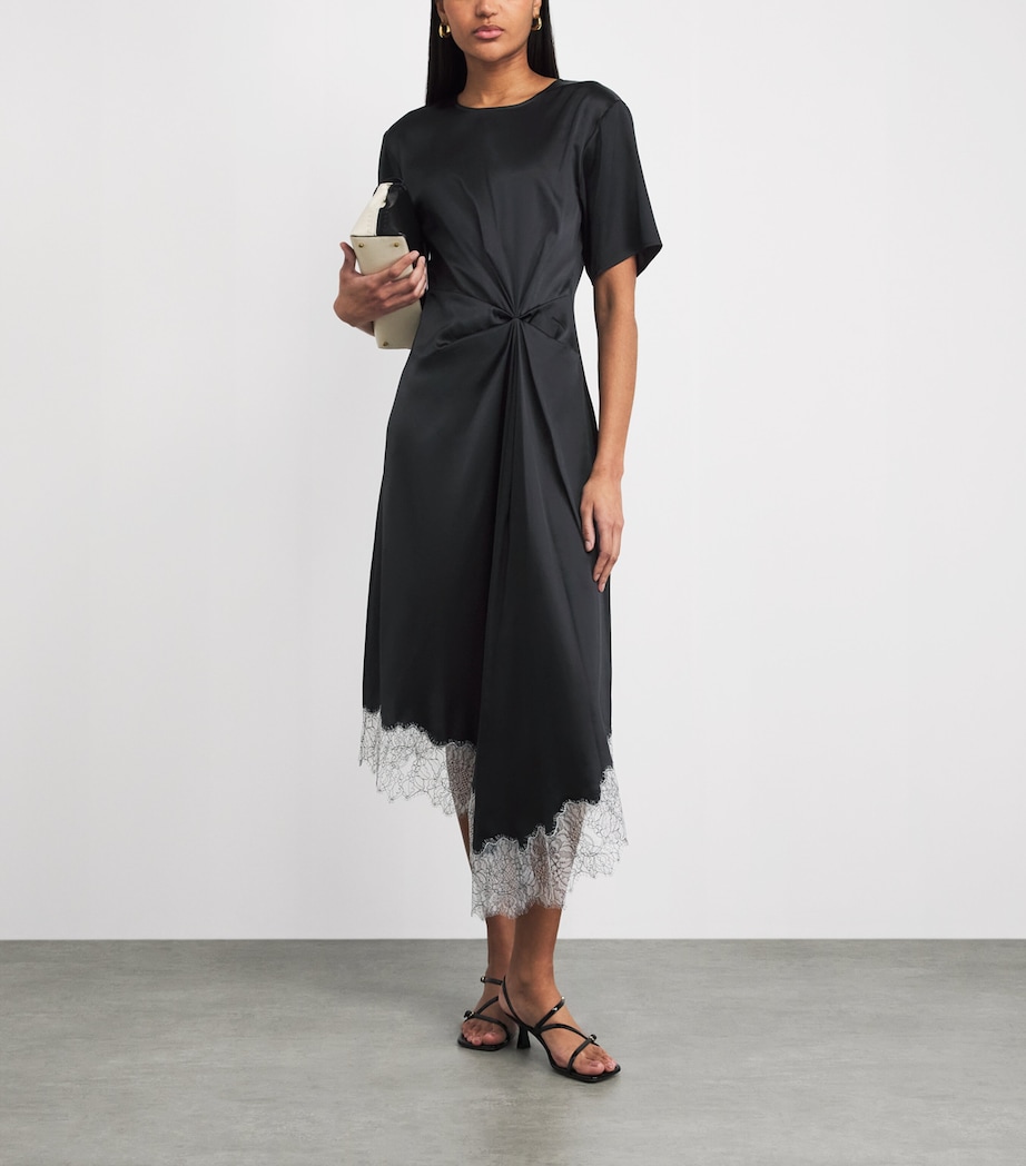 STAUD Womens Silk-Blend Sonoma Midi Dress Blk Black Image 2