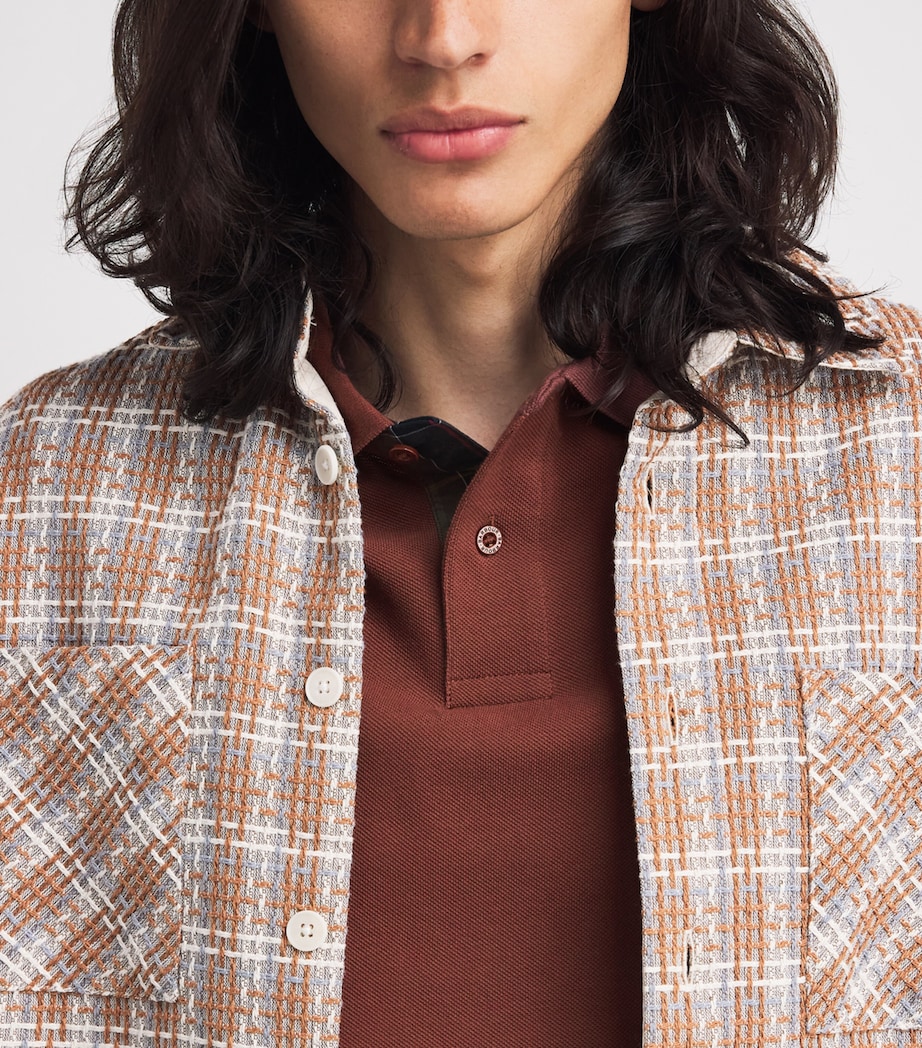 Barbour Mens Cotton Piqué Polo Shirt Burnt Pepper Image 3