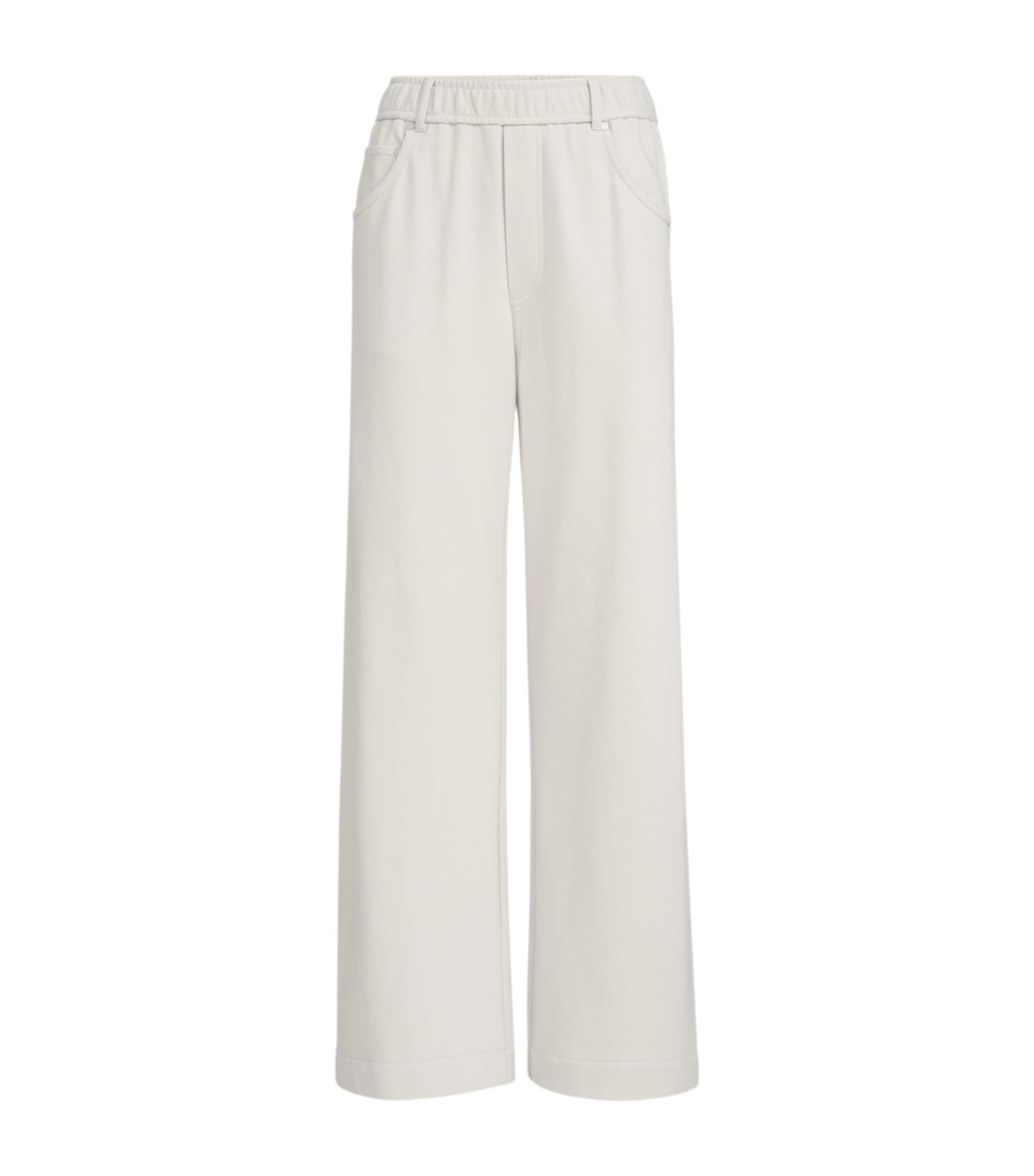 Brunello Cucinelli Womens French Terry Wide-Leg Sweatpants Image 1