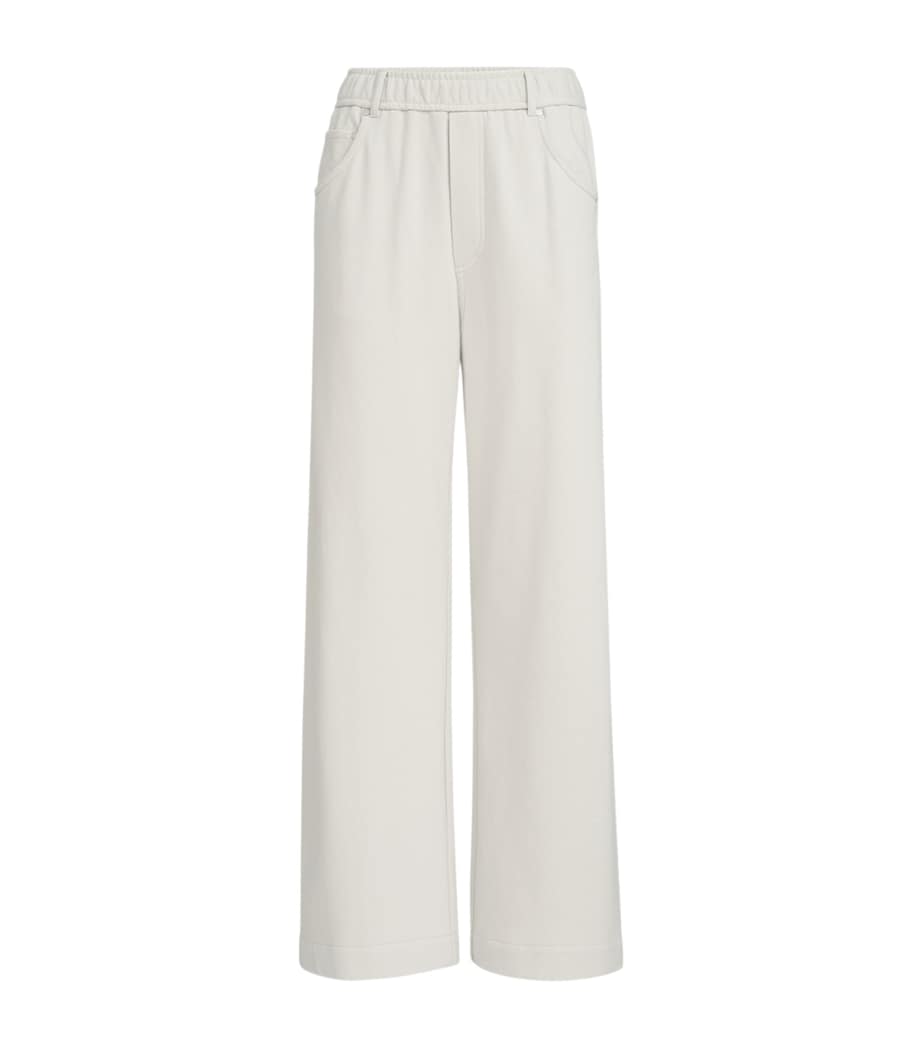 Brunello Cucinelli Womens French Terry Wide-Leg Sweatpants Image 1
