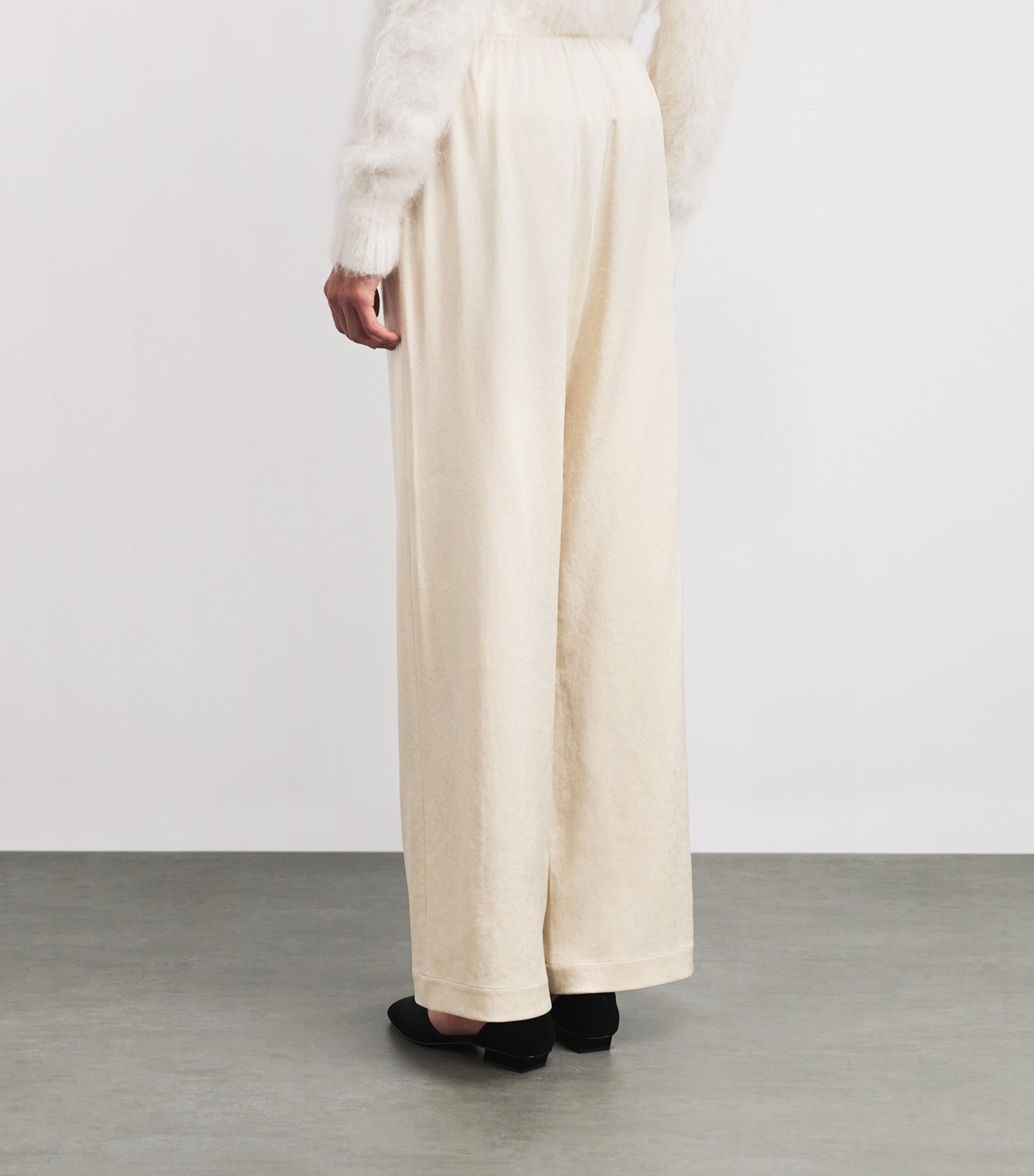 Silk Arvenn Wide-Leg Trousers ECRU Image 4