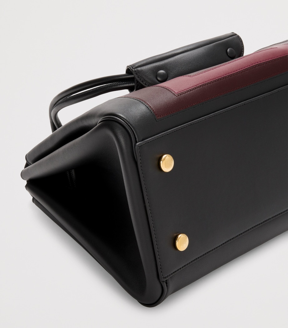 x Albers Medium Leather Madrid Shoulder Bag BLACK/BURGUNDY Image 9