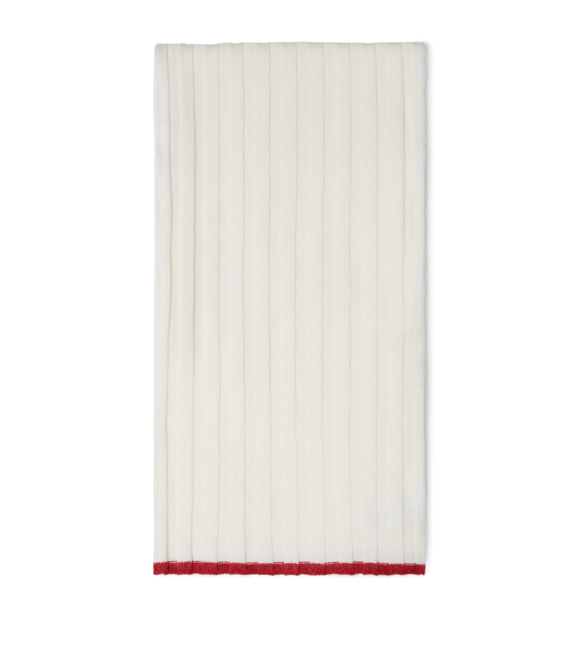 Brunello Cucinelli Cashmere Rib-knit Scarf In White